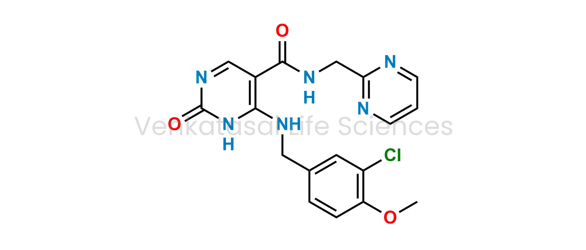 4-((3-chloro-4-methoxybenzyl)amino)-2-hydroxy-N-(pyrimidin-2-ylmethyl)pyrimidine-5-carboxamide