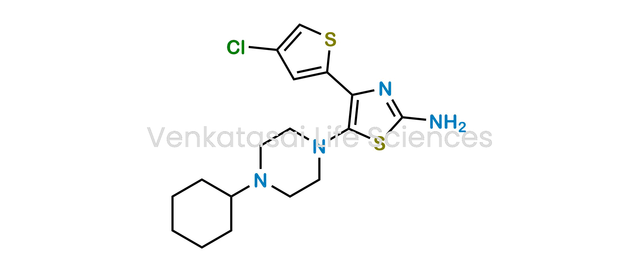 4-(4-Chlorothiophen-2-yl)-5-(4-cyclohexylpiperazin-1-yl)thiazol-2-amine