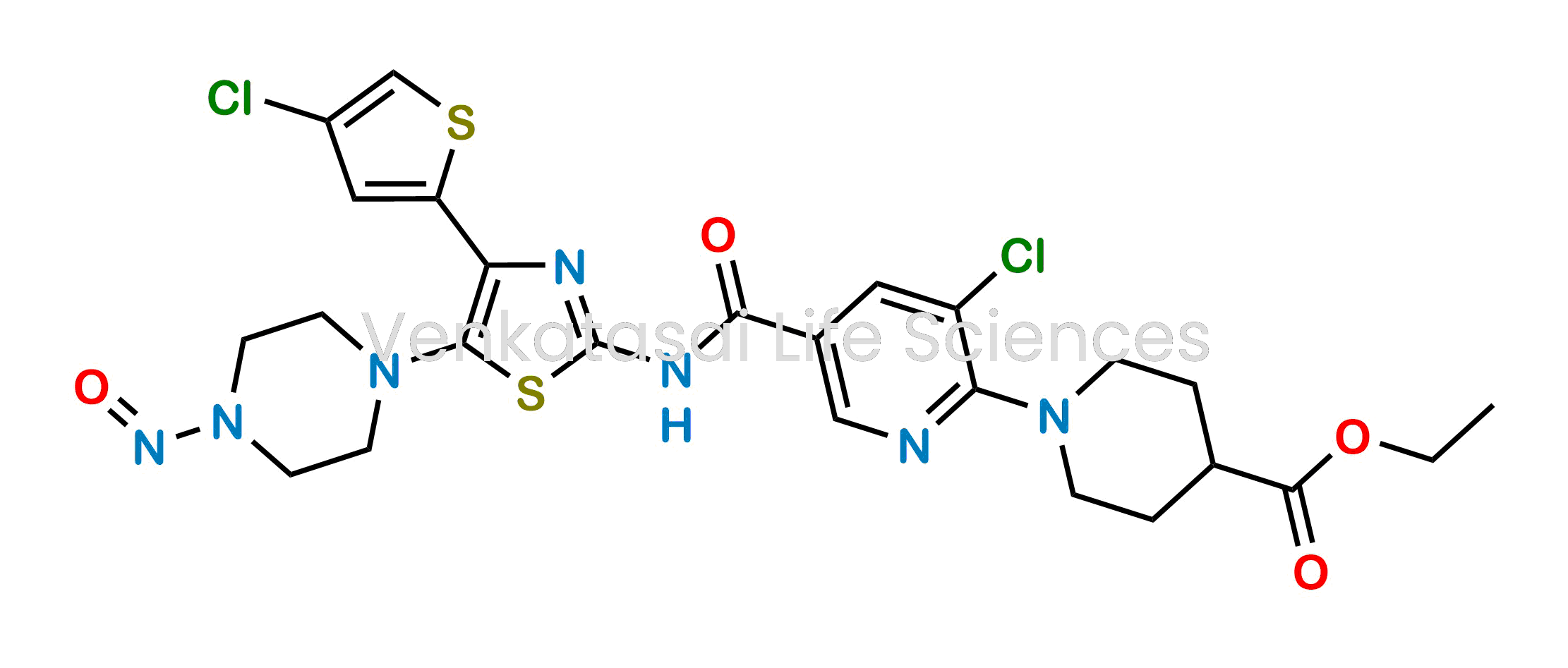 Ethyl 1-(3-chloro-5-((4-(4-chlorothiophen-2-yl)-5-(4-nitrosopiperazin-1-yl)thiazol-2-yl)carbamoyl)pyridin-2-yl)piperidine-4-carboxylate