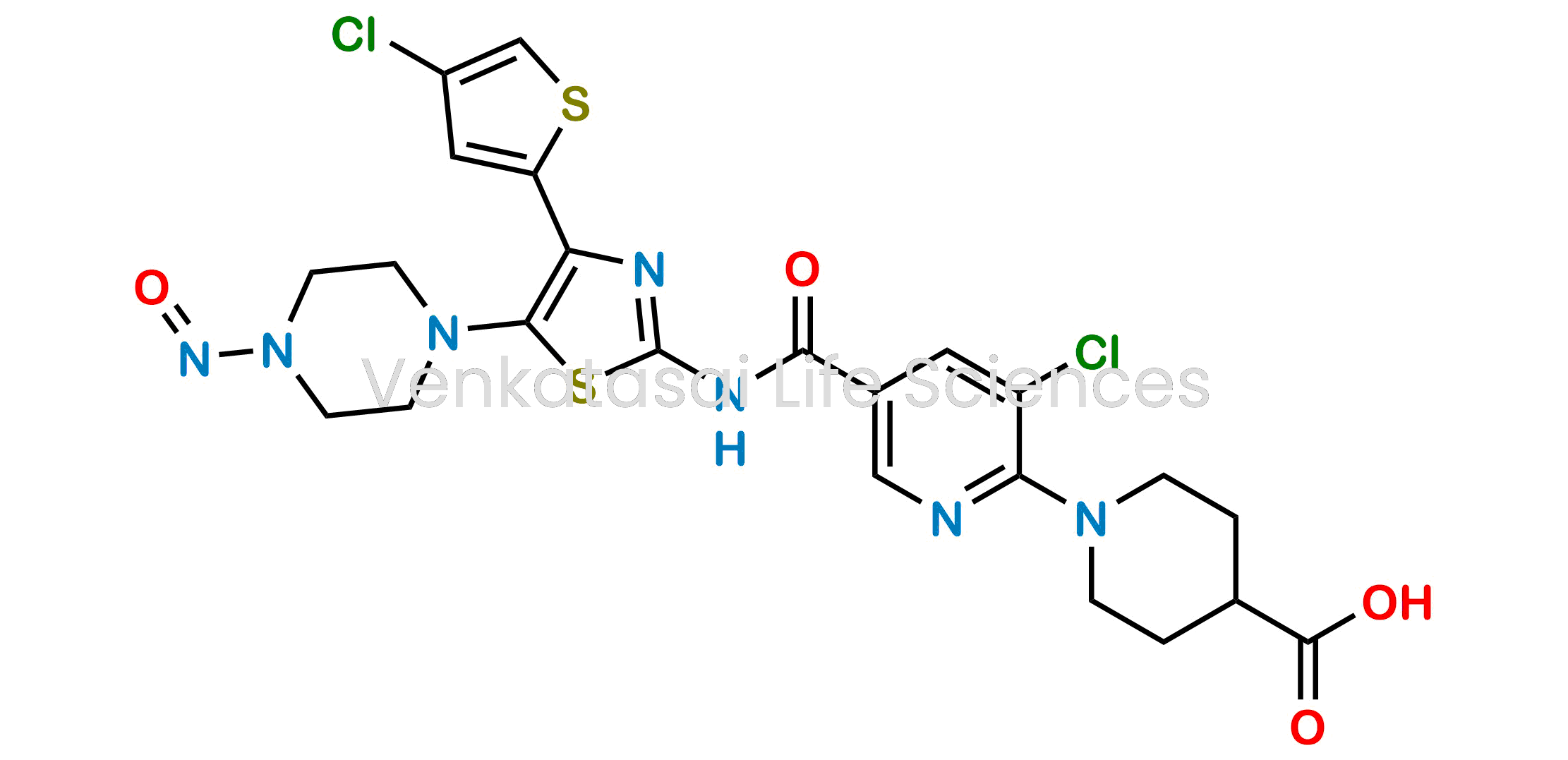 1-(3-chloro-5-((4-(4-chlorothiophen-2-yl)-5-(4-nitrosopiperazin-1-yl)thiazol-2-yl)carbamoyl)pyridin-2-yl)piperidine-4-carboxylic acid