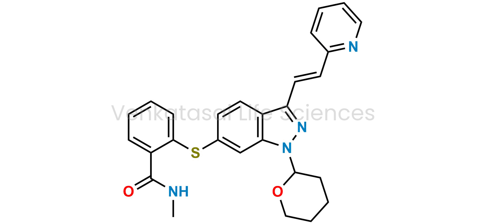 (E)-N-methyl-2-((3-(2-(pyridin-2-yl)vinyl)-1-(tetrahydro-2H-pyran-2-yl)-1H-indazol-6-yl)thio)benzamide