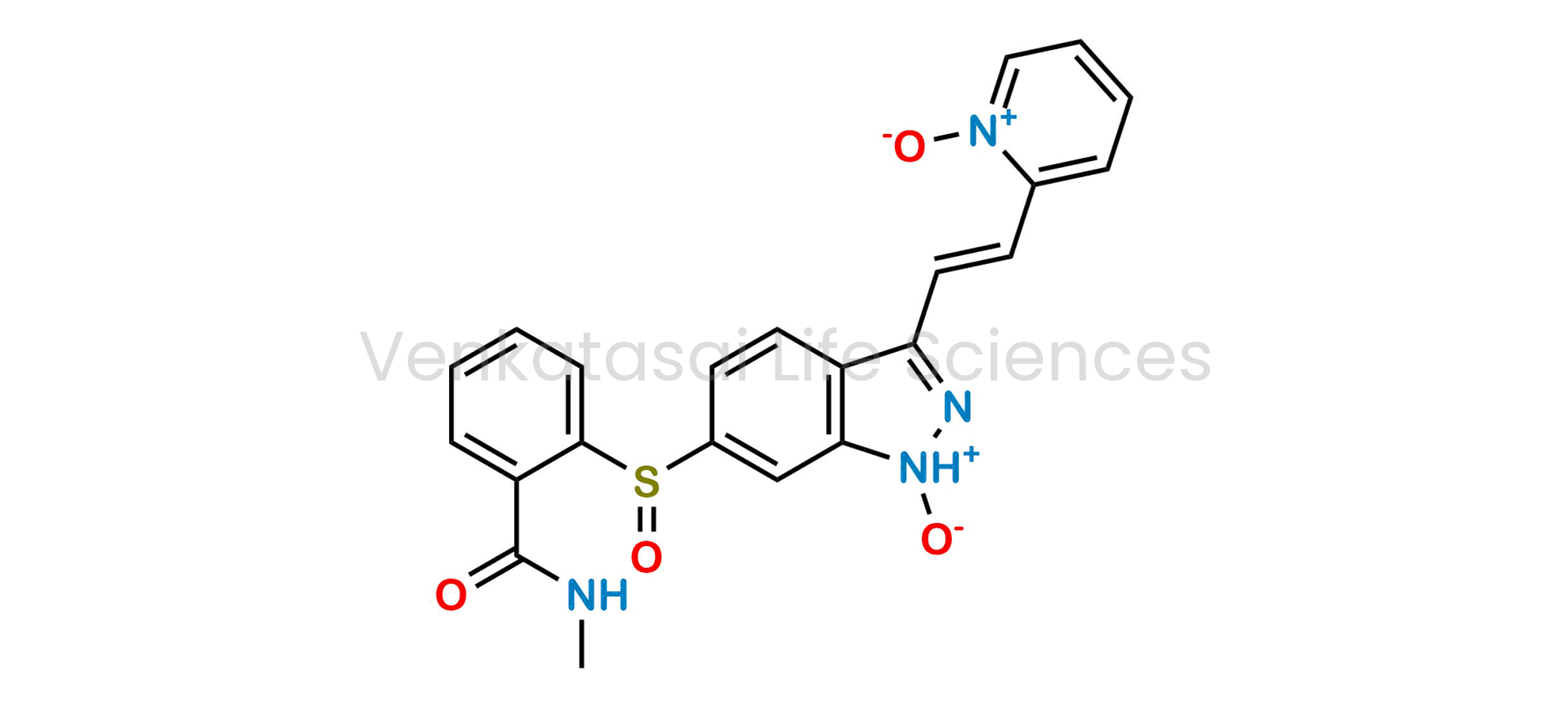N-methyl-2-[3-[(1E)-2-(1-oxidopyridinyl) ethenyl]-1-oxido-1H-indazol-6-yl-sulfinyl]-benzamide