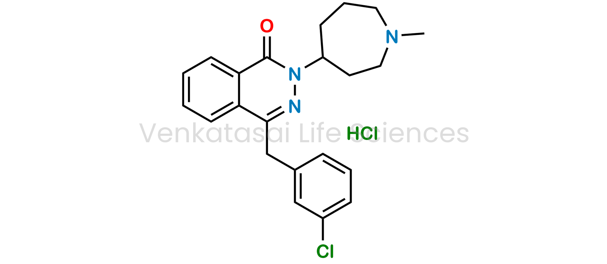 4-(3-chlorobenzyl)-2-(1-methylazepan-4-yl)phthalazin-1(2H)-one hydrochloride