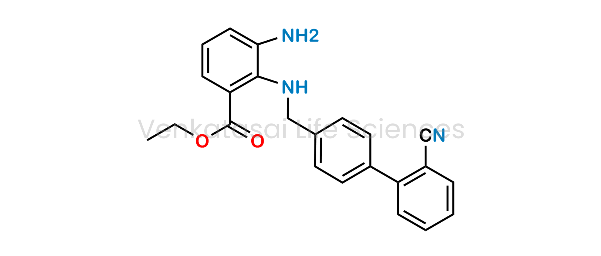 Ethyl 3-amino-2-(((2'-cyano-[1,1'-biphenyl]-4-yl)methyl)amino)benzoate