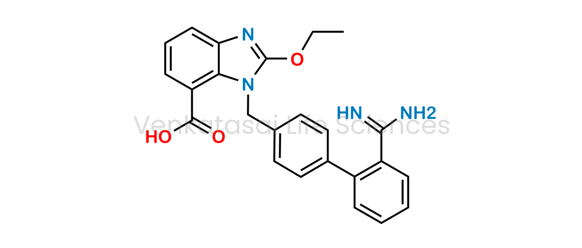 1-((2'-Carbamimidoyl-[1,1'-biphenyl]-4-yl)methyl)-2-ethoxy-1H-benzo[d]imidazole-7-carboxylic acid