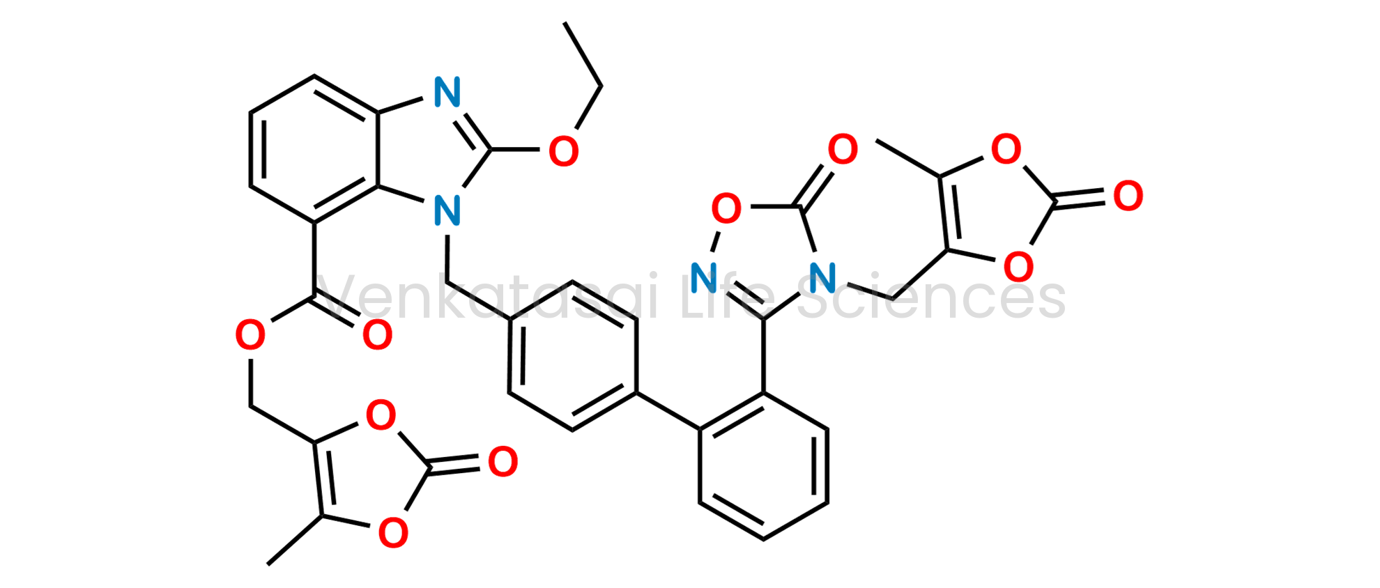 (5-methyl-2-oxo-1,3-dioxol-4-yl)methyl 2-ethoxy-1-((2'-(4-((5-methyl-2-oxo-1,3-dioxol-4-yl)methyl)-5-oxo-4,5-dihydro-1,2,4-oxadiazol-3-yl)-[1,1'-biphenyl]-4-yl)methyl)-1H-benzo[d]imidazole-7-carboxylate