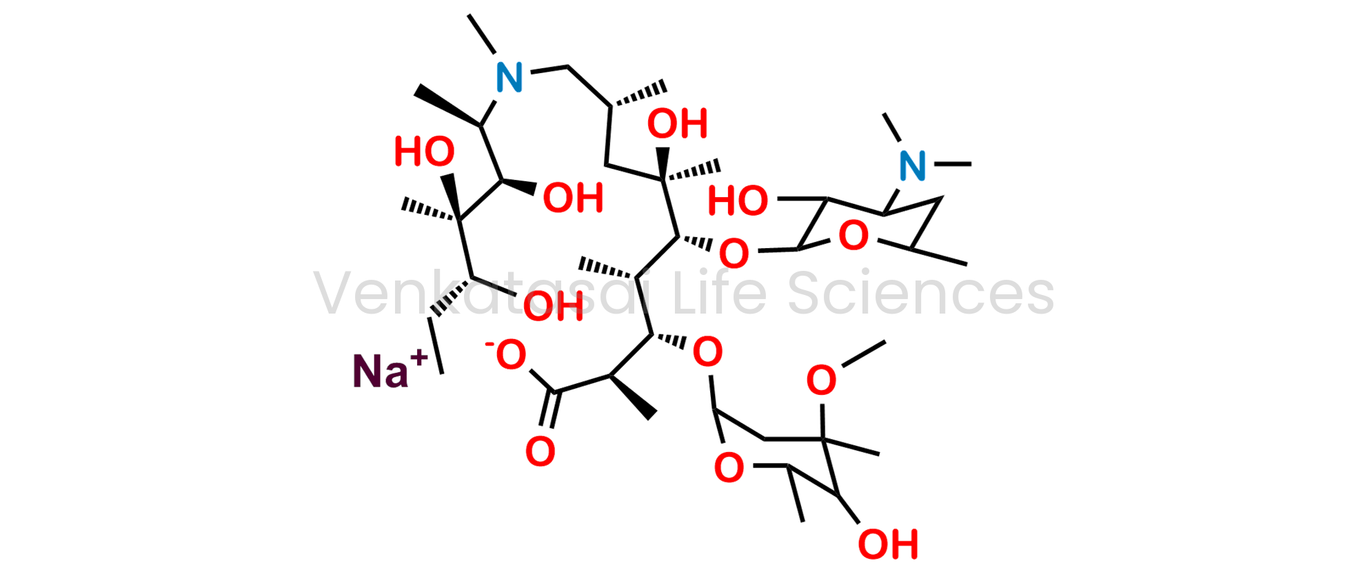 sodium (2R,3S,4S,5R,6R,8R)-5-(((2S,3R,4S)-4-(dimethylamino)-3-hydroxy-6-methyltetrahydro-2H-pyran-2-yl)oxy)-6-hydroxy-3-(((2R,4R,6S)-5-hydroxy-4-methoxy-4,6-dimethyltetrahydro-2H-pyran-2-yl)oxy)-2,4,6,8-tetramethyl-9-(methyl((2R,3R,4R,5R)-3,4,5-trihydroxy