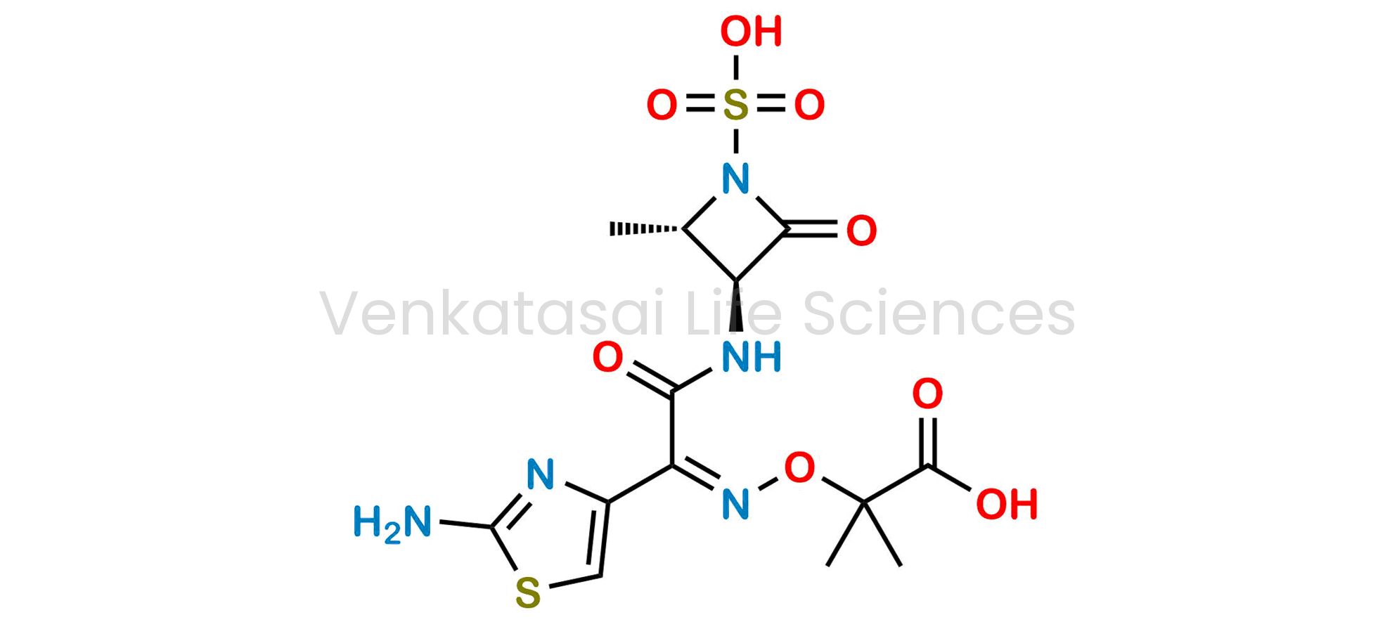 2-((((Z)-1-(2-aminothiazol-4-yl)-2-(((2S,3S)-2-methyl-4-oxo-1-sulfoazetidin-3-yl)amino)-2-oxoethylidene)amino)oxy)-2-methylpropanoic acid