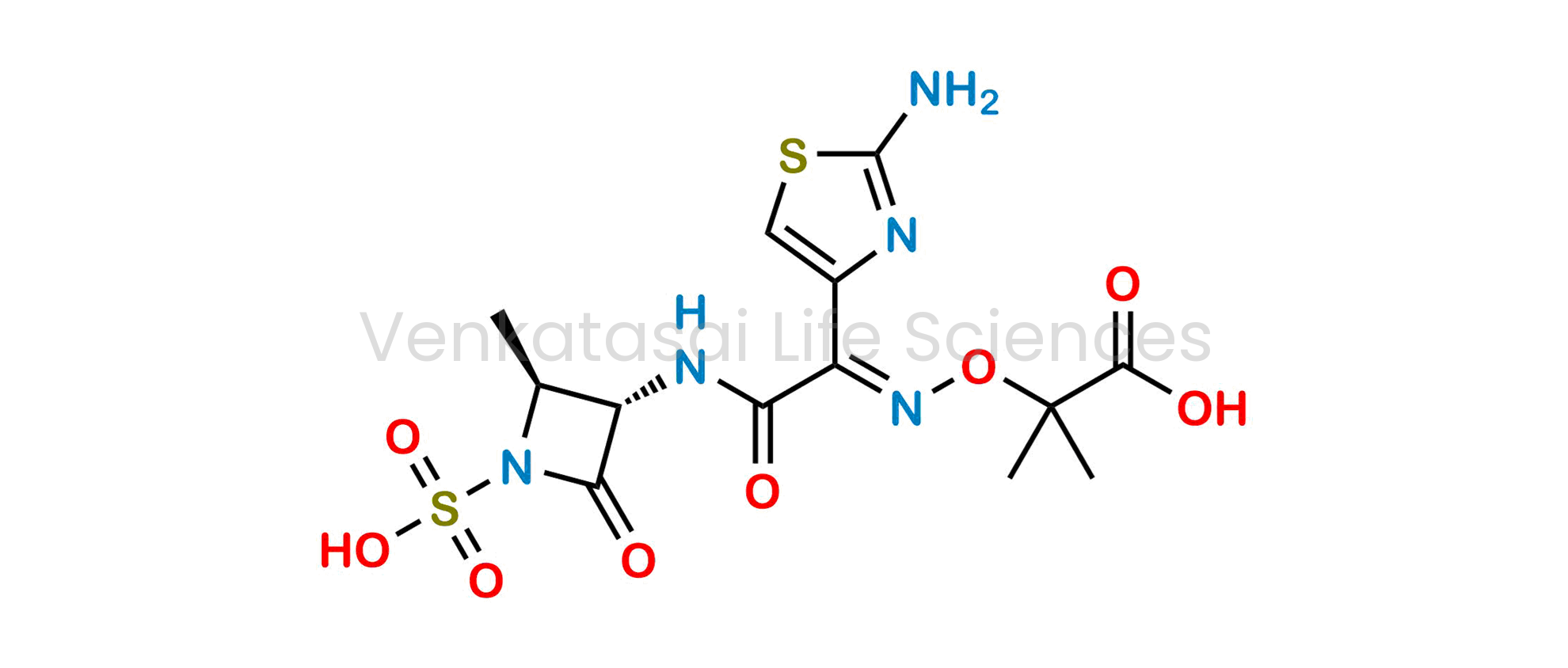 ((E)-2-({[(2-Amino-4-thiazolyl){[(2S,3S)-2-methyl-4-oxo-1-sulfo-3-azetidinyl]carbamoyl}methylene]amino}oxy)-2- methylpropionic acid) (as per EP)