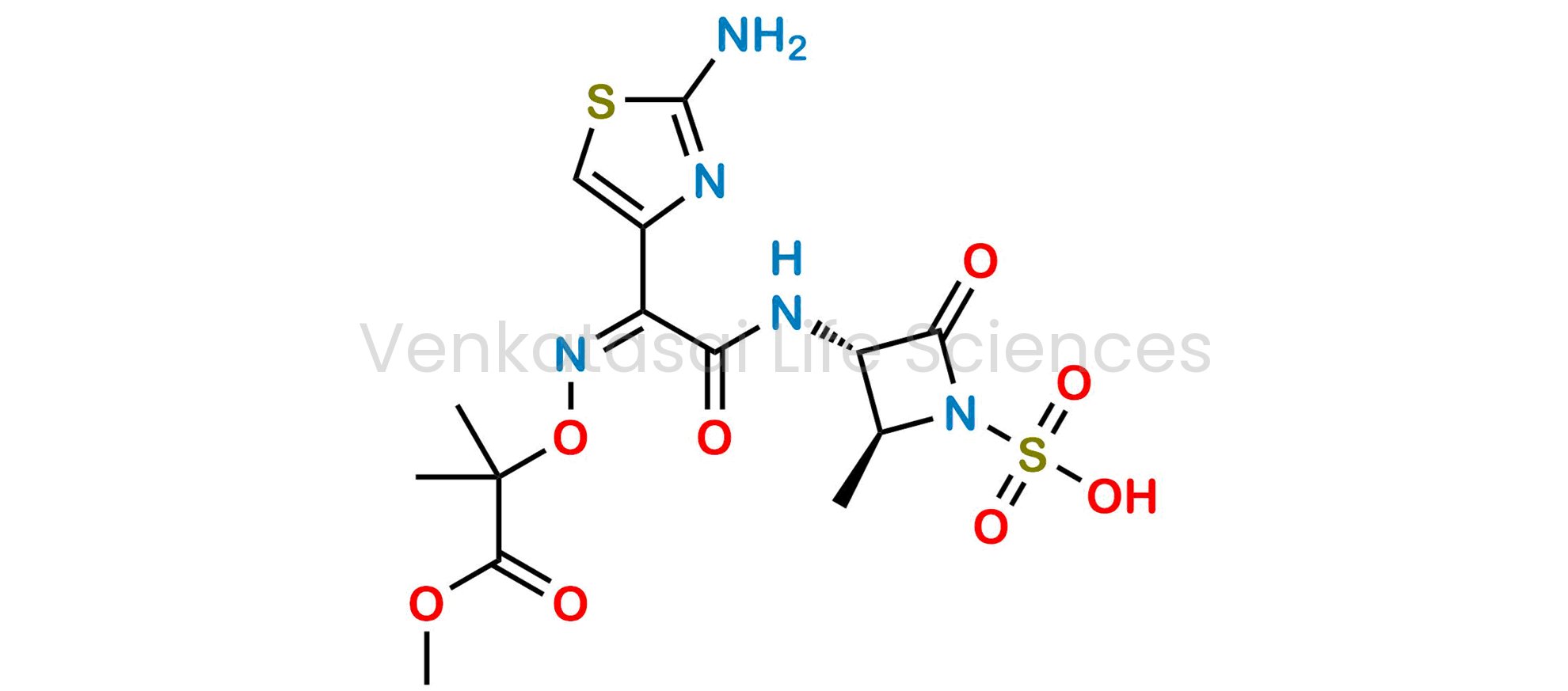 (Z)-2-[[[(2-Amino-4-thiazolyl)[[(2S,3S)-2-methyl-4-oxo-1-sulfo-3-azetidinyl] carbamoyl]methylene]amino]oxy]-2-methylpropionic acid methyl ester