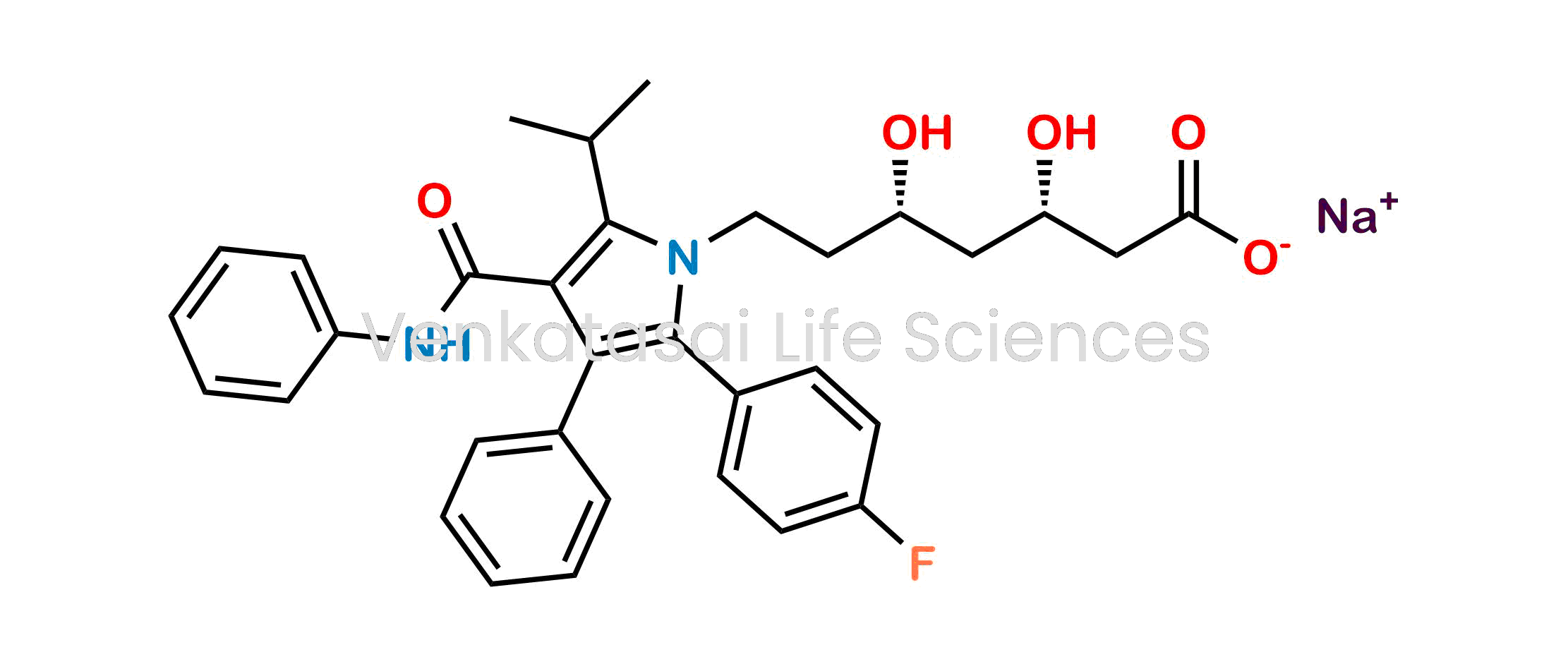(3S,5S)-7-[2-(4-fluorophenyl)-3-phenyl-4-(phenylcarbamoyl)-5-(propan-2-yl)-1H-pyrrol-1-yl]-3,5-dihydroxyheptanoic acid Sodium salt (as per EP); Sodium (3S,5S)-7-[2-(4-fluorophenyl)-5-isopropyl-3-phenyl-4-(phenylcarbamoyl)-1H-pyrrol-1-yl]-3,5-dihydroxyhept