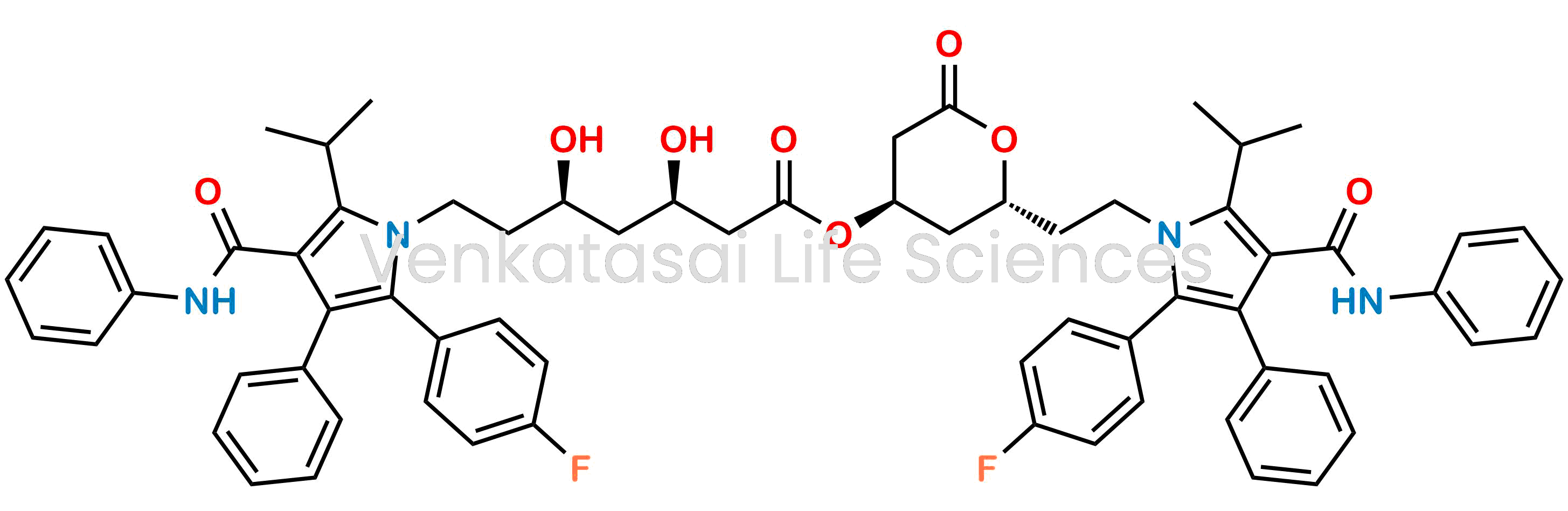 (3R,5R)-((2R,4R)-2-(2-(2-(4-Fluorophenyl)-5-isopropyl-3-phenyl-4-(phenylcarbamoyl)-1H-pyrrol-1-yl)ethyl)-6-oxo-tetrahydro-2H-pyran-4-yl) 7-(2-(4-fluorophenyl)-5-isopropyl-3-phenyl-4-(phenylcarbamoyl)- 1H-pyrrol-1-yl)-3,5-dihydroxyheptanoate