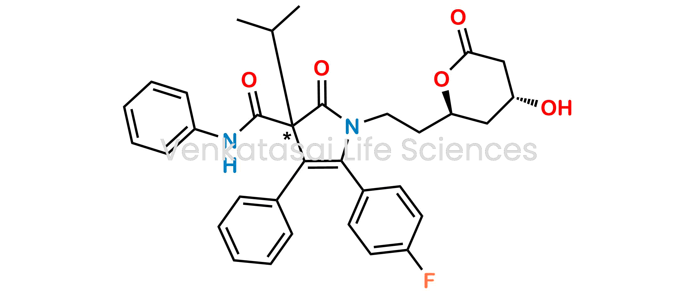 5-(4-Fluorophenyl)-1-{2-[(2R,4R)-4-hydroxy-6-oxotetrahydro-2H-pyran-2-yl]ethyl}-3-isopropyl-2-oxo-N,4-diphenyl-2,3-dihydro-1H-pyrrole-3-carboxamide (as per USP)