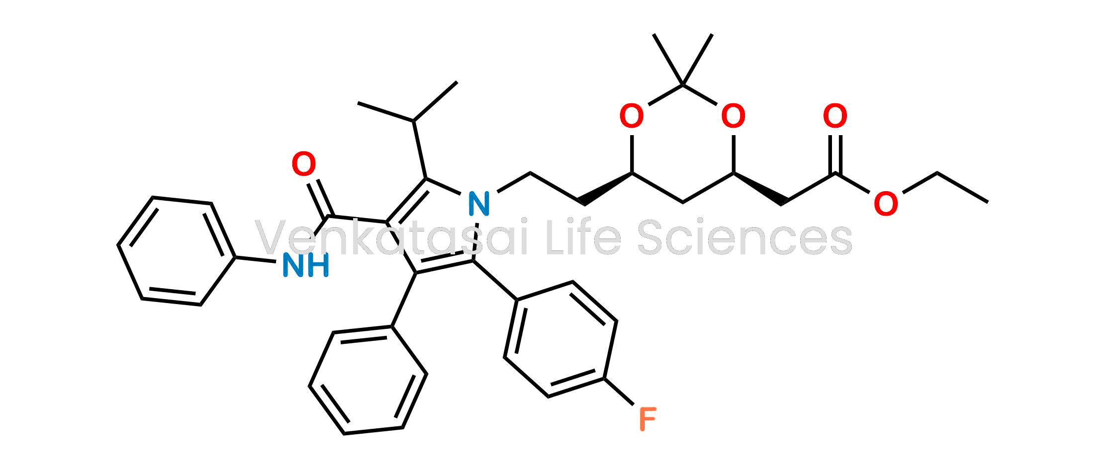 ethyl 2-((4R,6R)-6-(2-(2-(4-fluorophenyl)-5-isopropyl-3-phenyl-4-(phenylcarbamoyl)-1H-pyrrol-1-yl)ethyl)-2,2-dimethyl-1,3-dioxan-4-yl)acetate