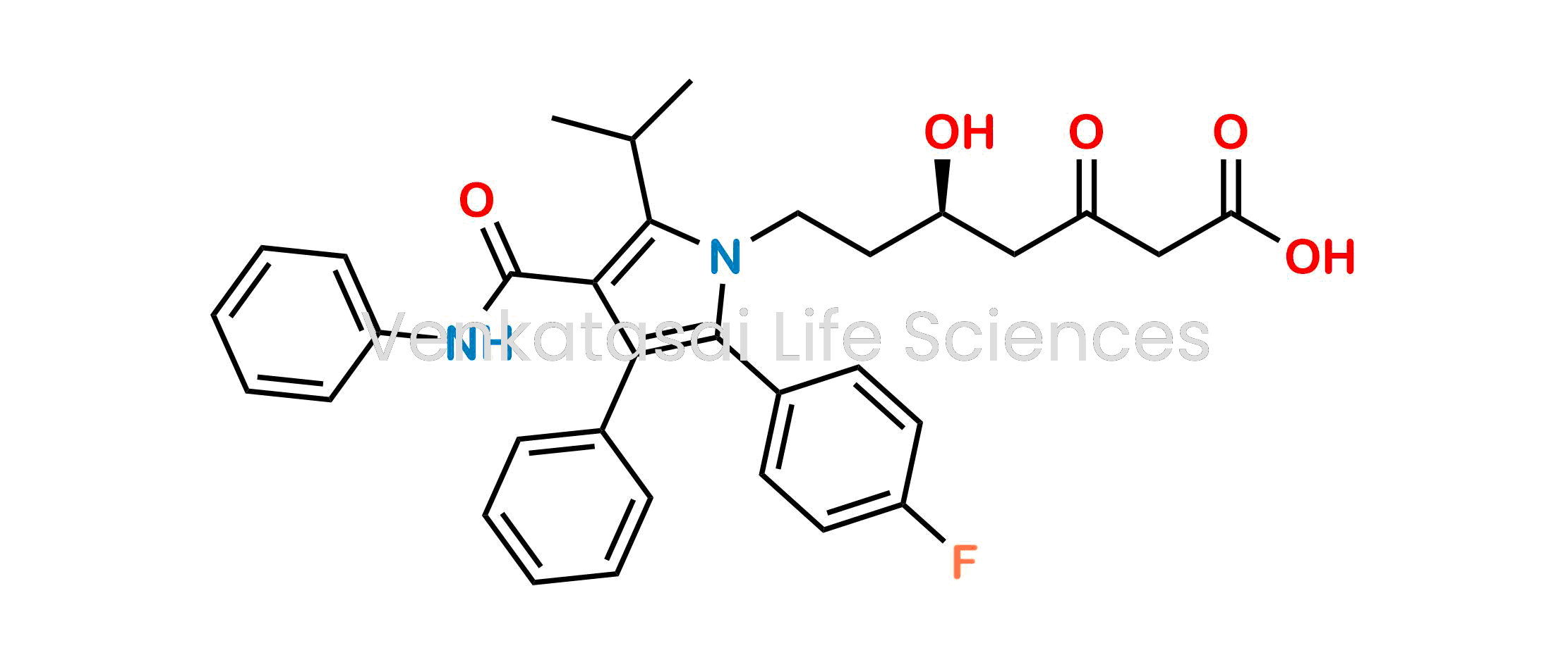 (5R)-7-[2-(4-fluorophenyl)-3-phenyl-4-(phenylcarbamoyl)-5-(propan-2-yl)-1H-pyrrol-1-yl]-5-hydroxy-3-oxoheptanoic acid (as per EP)