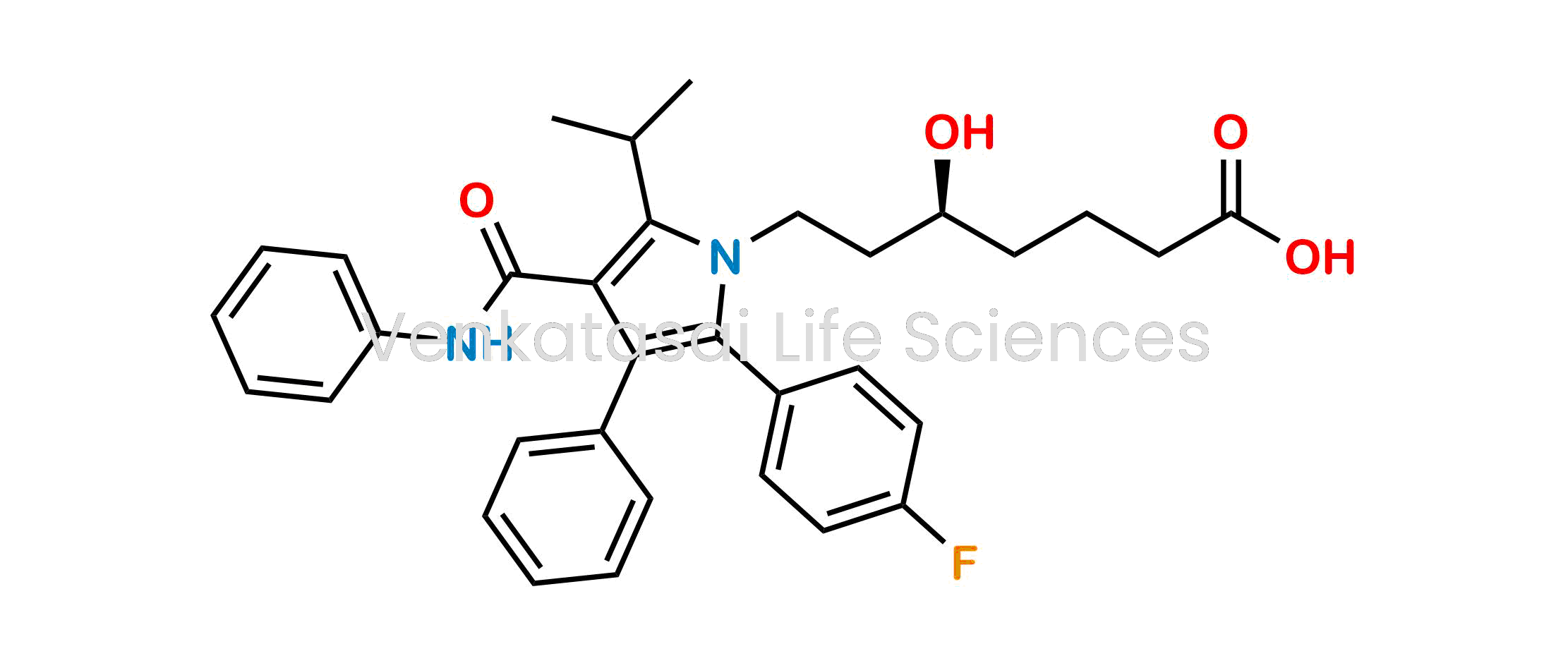 (S)-7-(2-(4-Fluorophenyl)-5-isopropyl-3-phenyl-4-(phenylcarbamoyl)-1H-pyrrol-1-yl)-5-hydroxyheptanoic Acid ; (?S)-2-(4-Fluorophenyl)-?-hydroxy-5-(1-methylethyl)-3-phenyl-4-[(phenylamino)carbonyl]-1H-pyrrole-1-heptanoic Acid