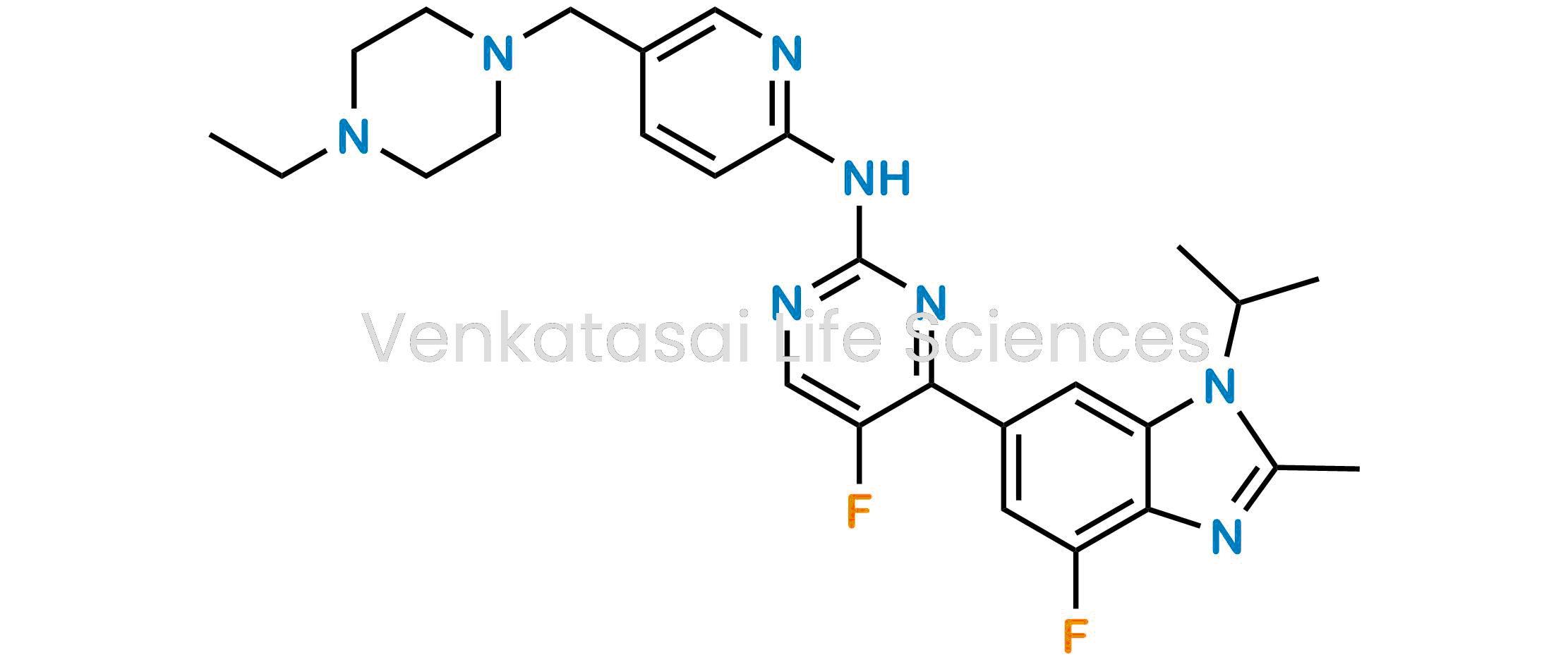 N-(5-((4-Ethylpiperazin-1-yl)methyl)pyridin-2-yl)-5-fluoro-4-(4-fluoro-1-isopropyl-2-methyl-1H-benzo[d]imidazol-6-yl)pyrimidin-2-amine