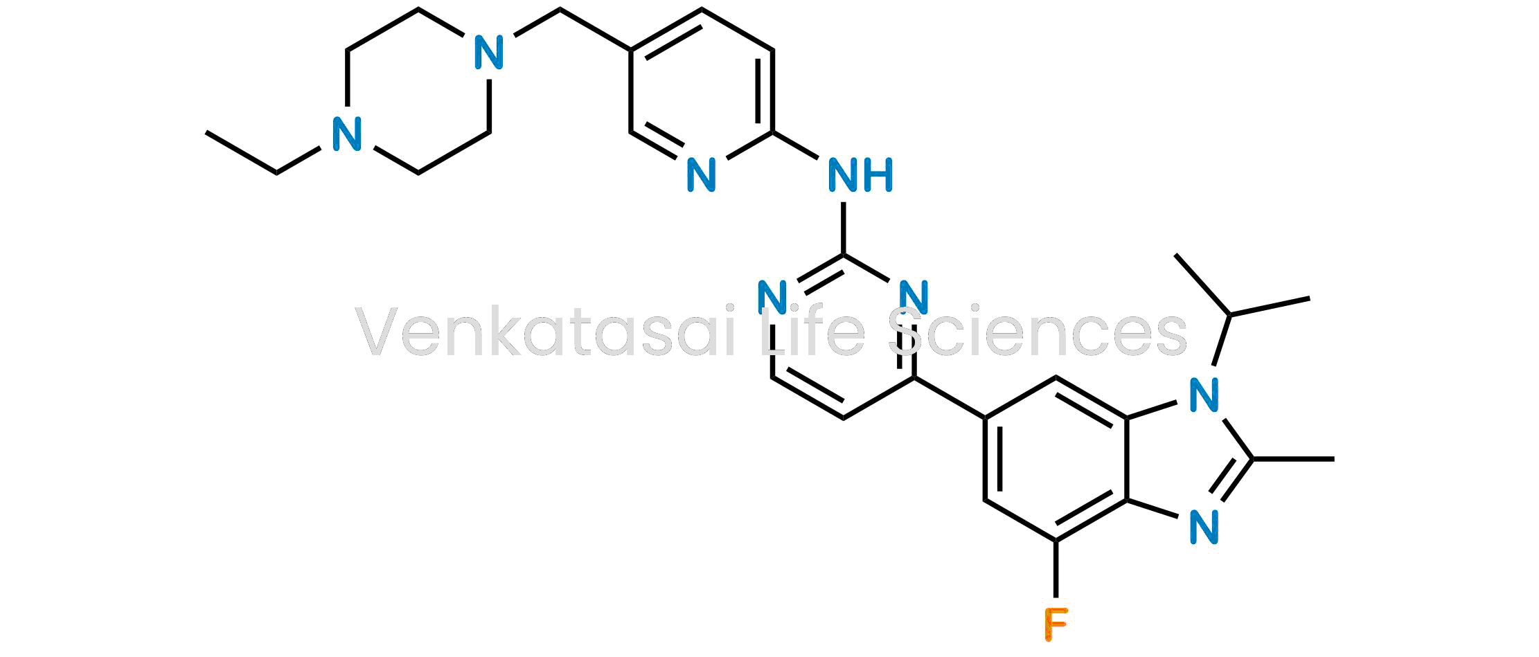 N-(5-((4-ethylpiperazin-1-yl)methyl)pyridin-2-yl)-4-(4-fluoro-1-isopropyl-2-methyl-1H-benzo[d]imidazol-6-yl)pyrimidin-2-amine