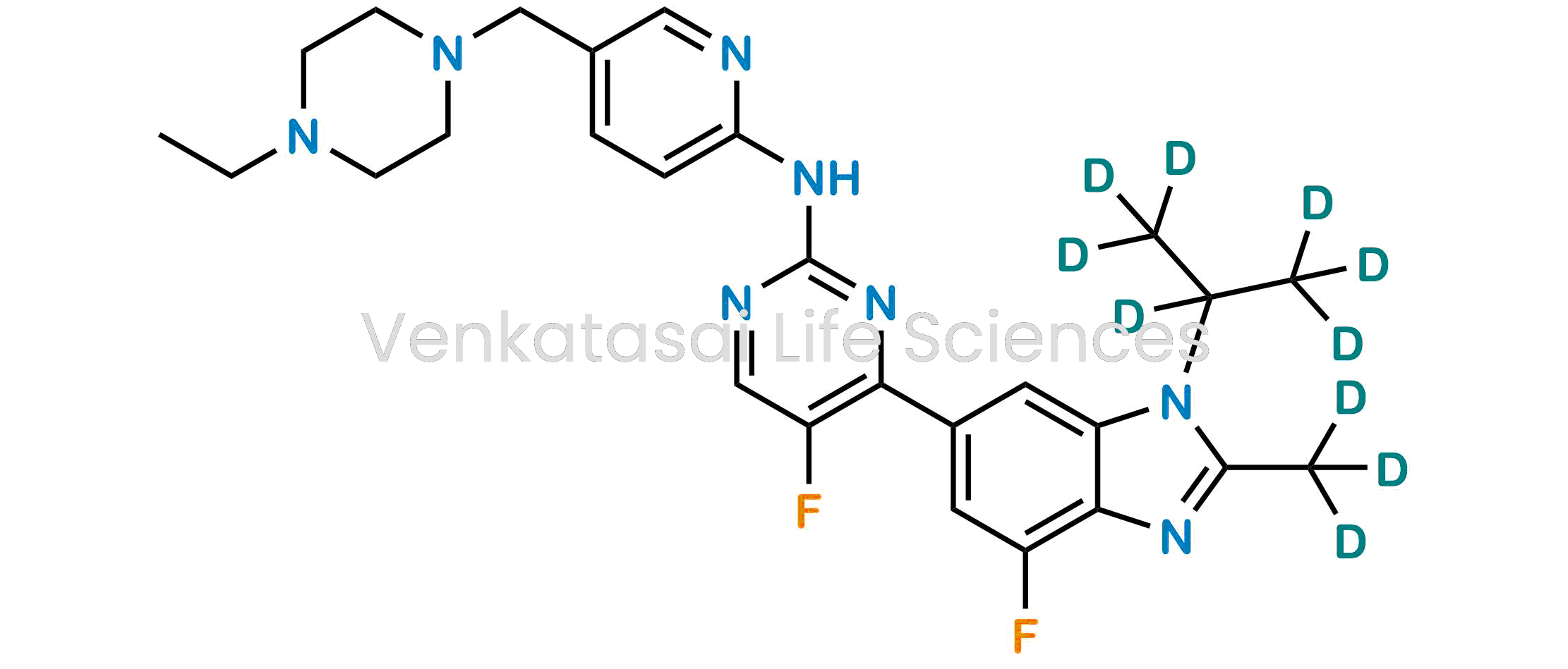 N-(5-((4-Ethylpiperazin-1-yl)methyl)pyridin-2-yl)-5-fluoro-4-(4-fluoro-2-(methyl-d3)-1-(propan-2-yl-d7)-1H-benzo[d]imidazol-6-yl)pyrimidin-2-amine