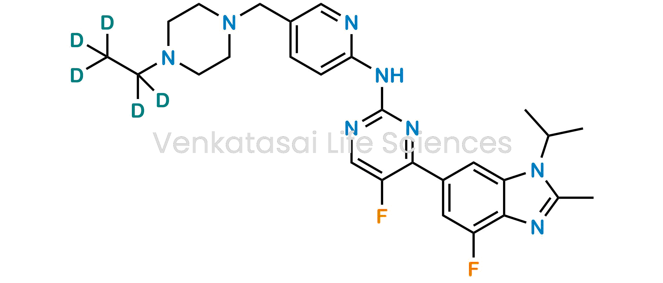 ?N-(5-((4-(Ethyl-d5)piperazin-1-yl)methyl)pyridin-2-yl)-5-fluoro-4-(4-fluoro-1-isopropyl-2-methyl-1H-benzo[d]imidazol-6-yl)pyrimidin-2-amine