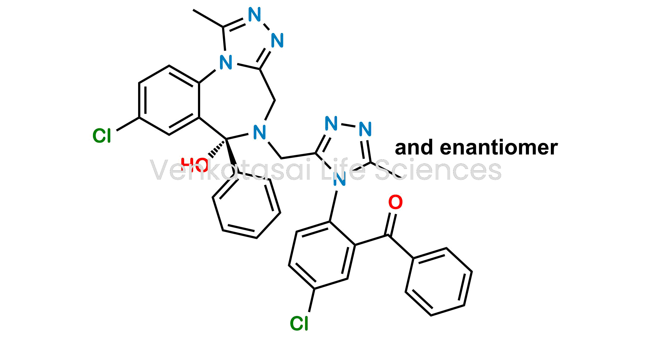 [5-chloro-2-[3-[[(6RS)-8-chloro-6-hydroxy-1-methyl-6-phenyl-4H-[1,2,4]triazolo[4,3-a][1,4]benzodiazepin-5(6H)-yl]methyl]-5-methyl-4H-1,2,4-triazol-4-yl]phenyl]phenylmethanone (as per EP)