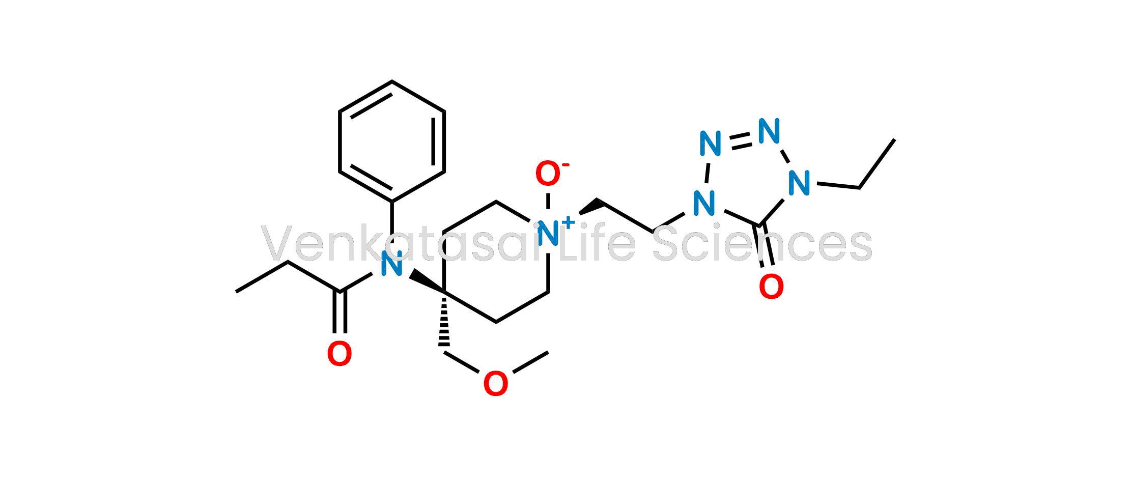 (1r,4r)-1-[2-(4-ethyl-5-oxo-4,5-dihydro-1H-tetrazol-1-yl)ethyl]-4-(methoxymethyl)-4-(N-phenylpropanamido)piperidine 1-oxide (as per EP)