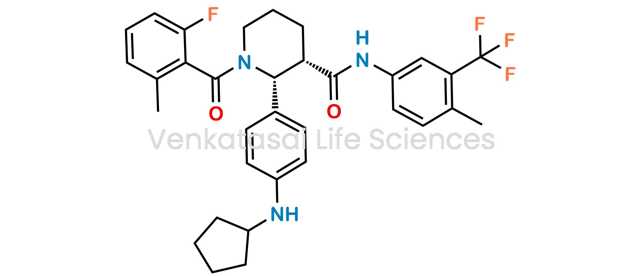 (2R,3S)-2-(4-(Cyclopentylamino)phenyl)-1-(2-fluoro-6-methylbenzoyl)-N-(4-methyl-3-(trifluoromethyl)phenyl)piperidine-3-carboxamide