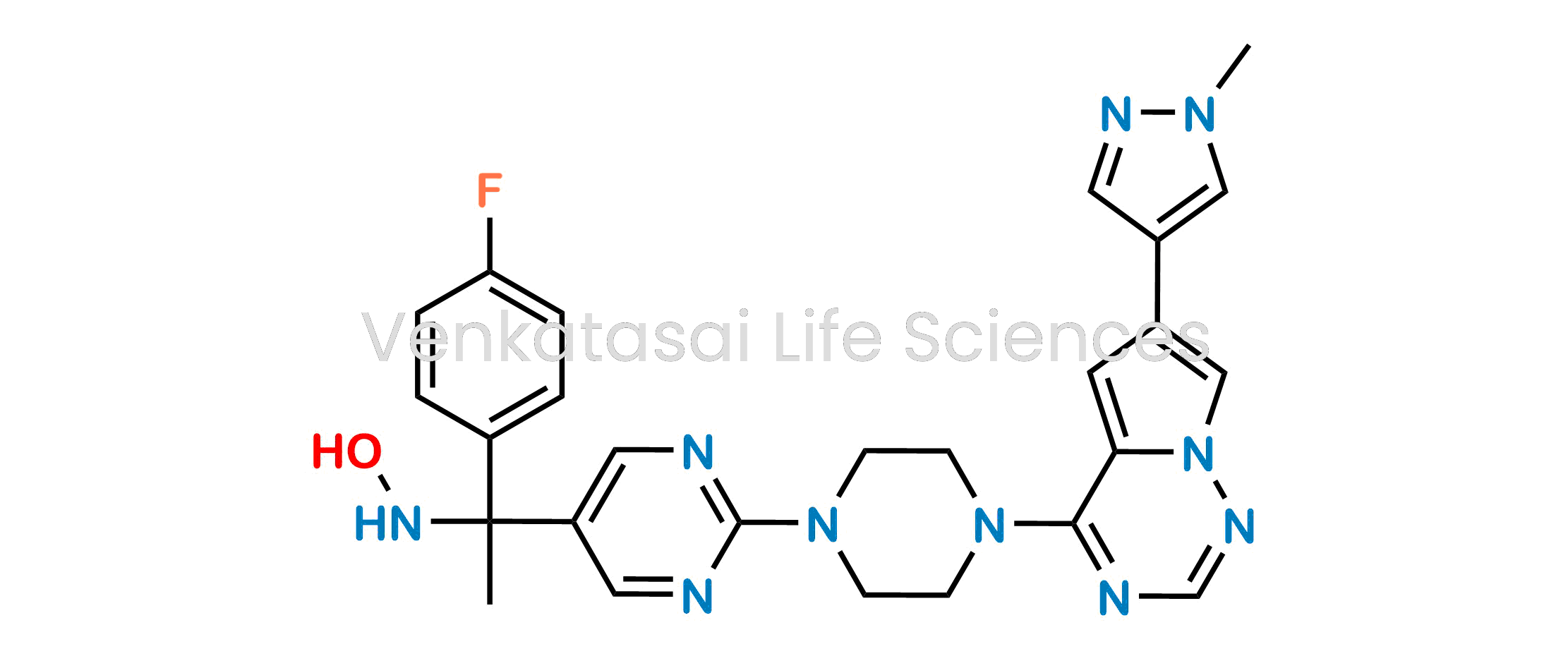 1-(4-fluorophenyl)-N-hydroxy-1-(2-{4-[6-(1-methyl-1H-pyrazol-4-yl)pyrrolo[2,1-f][1,2,4]triazin-4-yl]piperazin-1-yl}pyrimidin-5-yl)ethan-1-amine