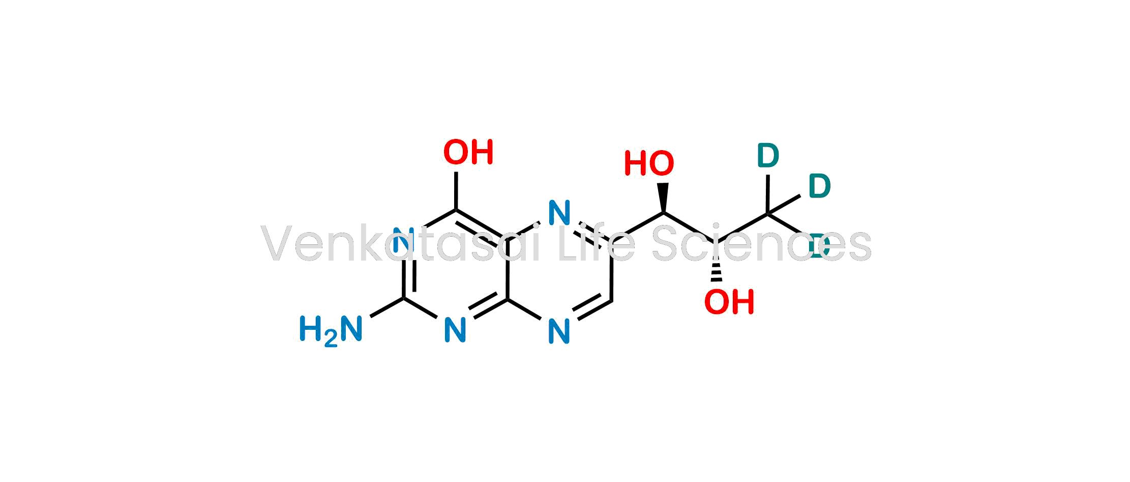 2-Amino-6-[(1R,2S)-1,2-dihydroxypropyl-d3]-4(1H)-pteridinone; (-)-Biopterin-d3; 6-Biopterin-d3