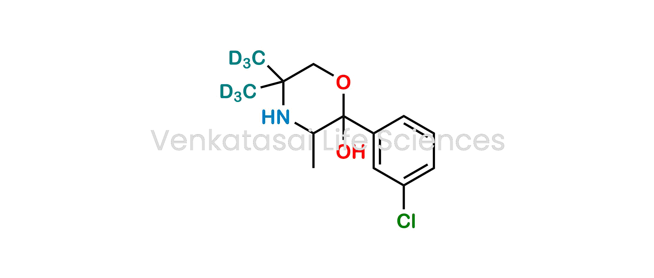 2-(3-chlorophenyl)-3-methyl-5,5-bis(methyl-d3)morpholin-2-ol