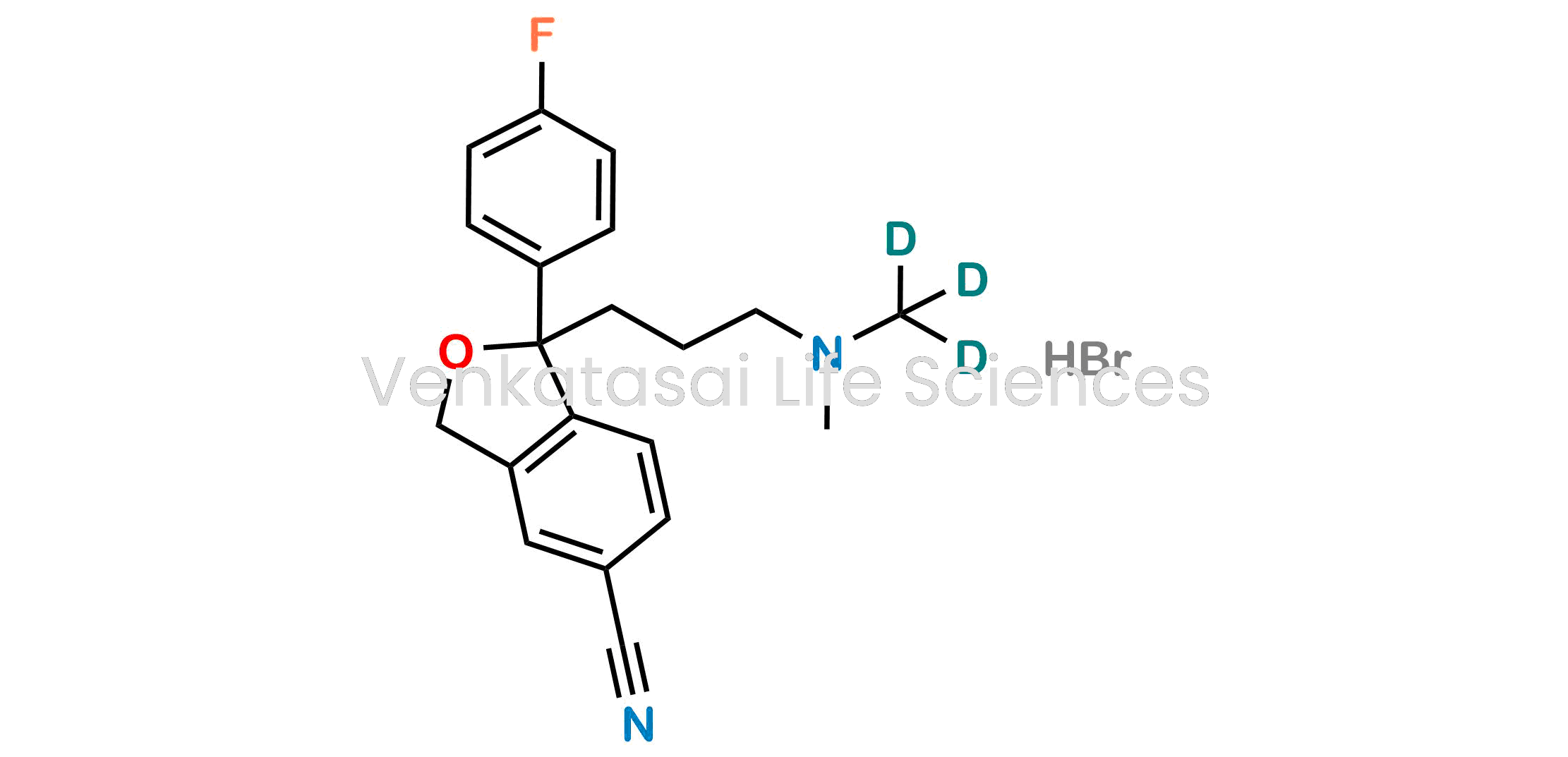 1-(4-fluorophenyl)-1-(3-(methyl(methyl-d3)amino)propyl)-1,3-dihydroisobenzofuran-5-carbonitrile hydrobromide