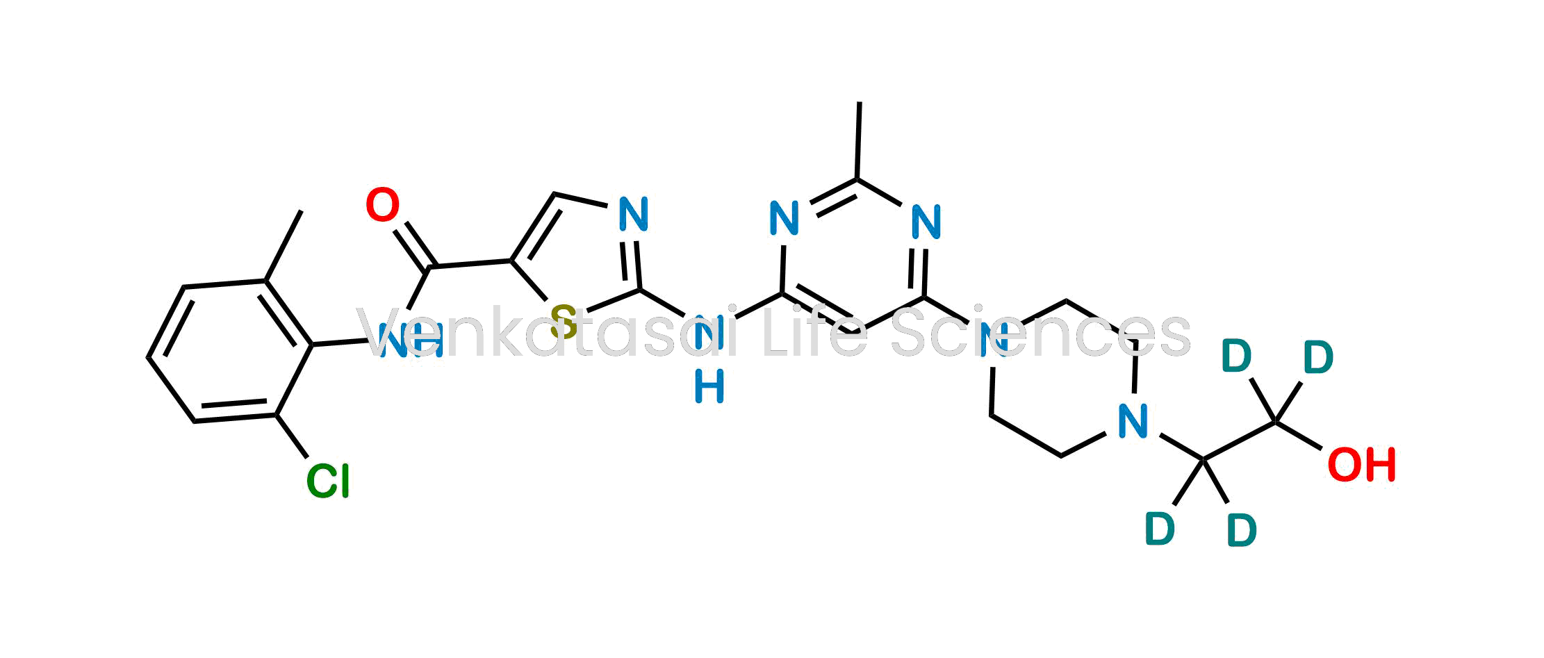 N-(2-Chloro-6-methylphenyl)-2-((6-(4-(2-hydroxyethyl-1,1,2,2-d4)piperazin-1-yl)-2-methylpyrimidin-4-yl)amino)thiazole-5-carboxamide