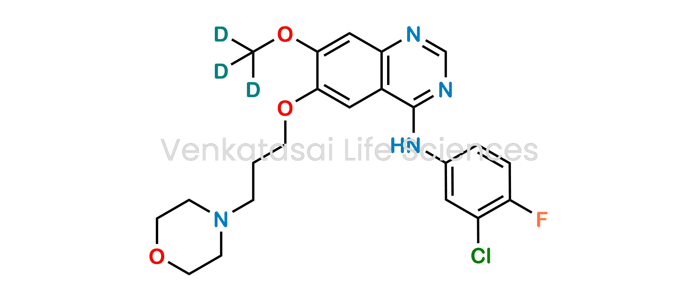 N-(3-Chloro-4-fluorophenyl)-7-(methoxy-d3)-6-(3-morpholinopropoxy)quinazolin-4-amine