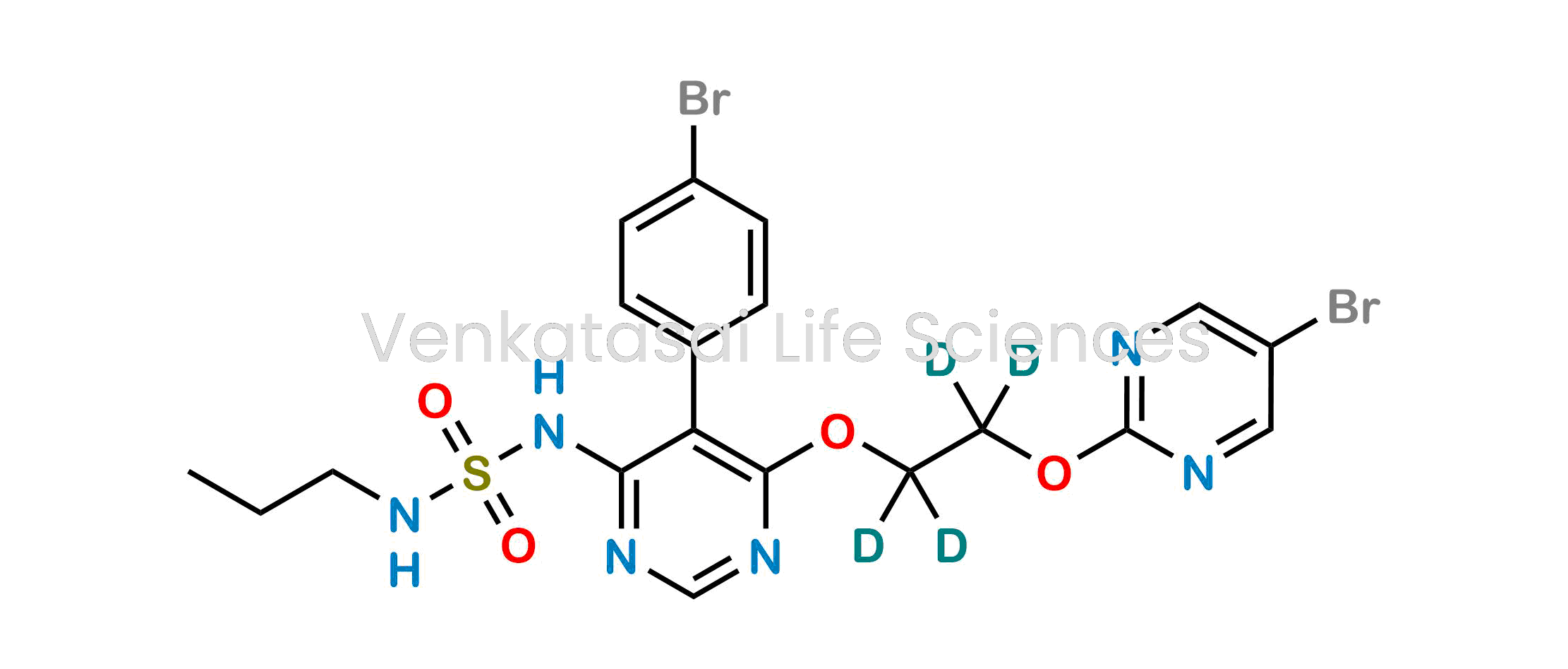 N-[5-(4-Bromophenyl)-6-[2-[(5-bromo-2-pyrimidinyl)oxy]ethoxy]-4-pyrimidinyl]-N'-propyl-Sulfamided4