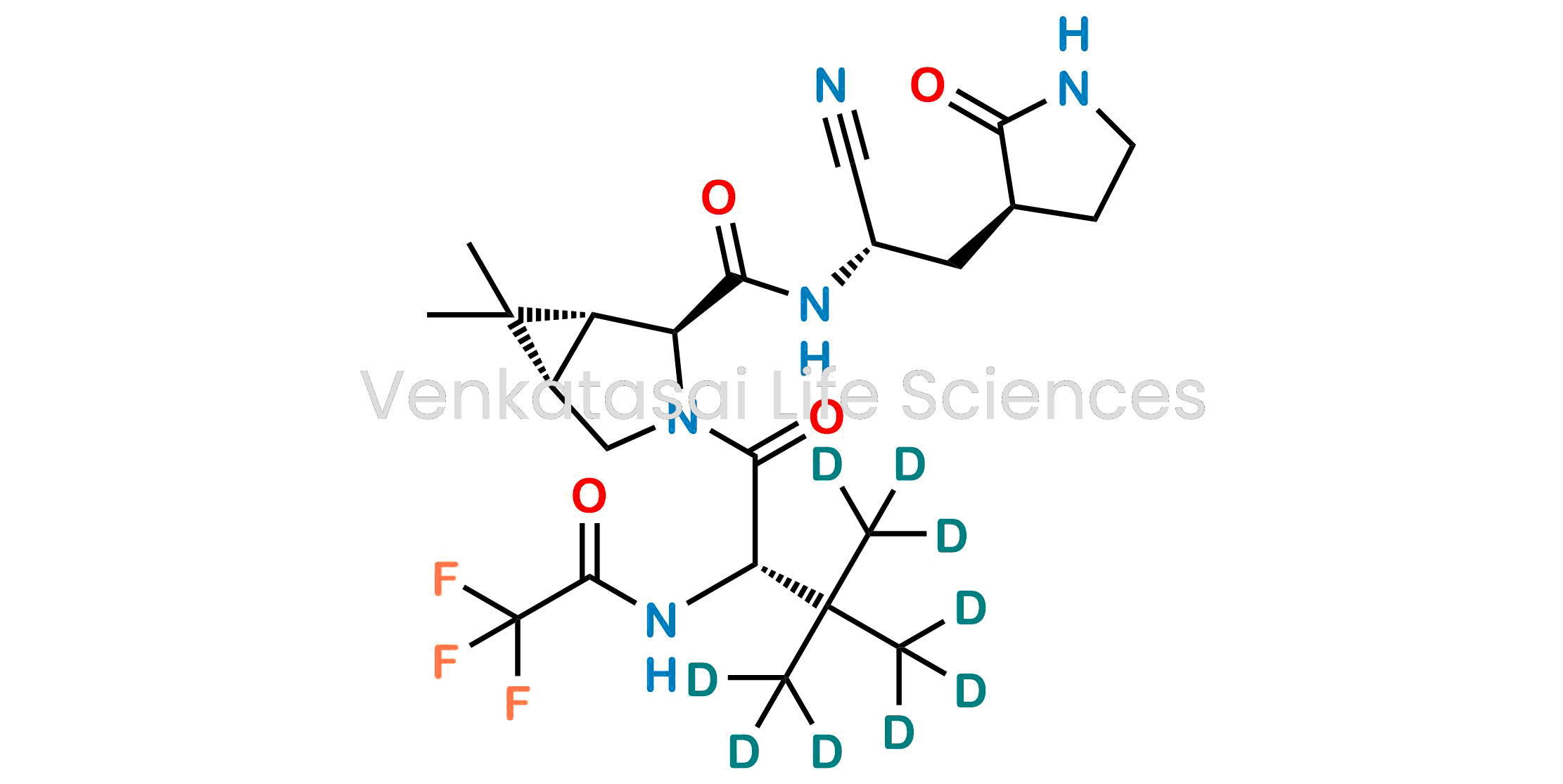 (1R,2S,5S)-3-((S)-3,3-bis(methyl-d3)-2-(2,2,2-trifluoroacetamido)butanoyl-4,4,4-d3)-N-((S)-1-cyano-2-((S)-2-oxopyrrolidin-3-yl)ethyl)-6,6-dimethyl-3-azabicyclo[3.1.0]hexane-2-carboxamide