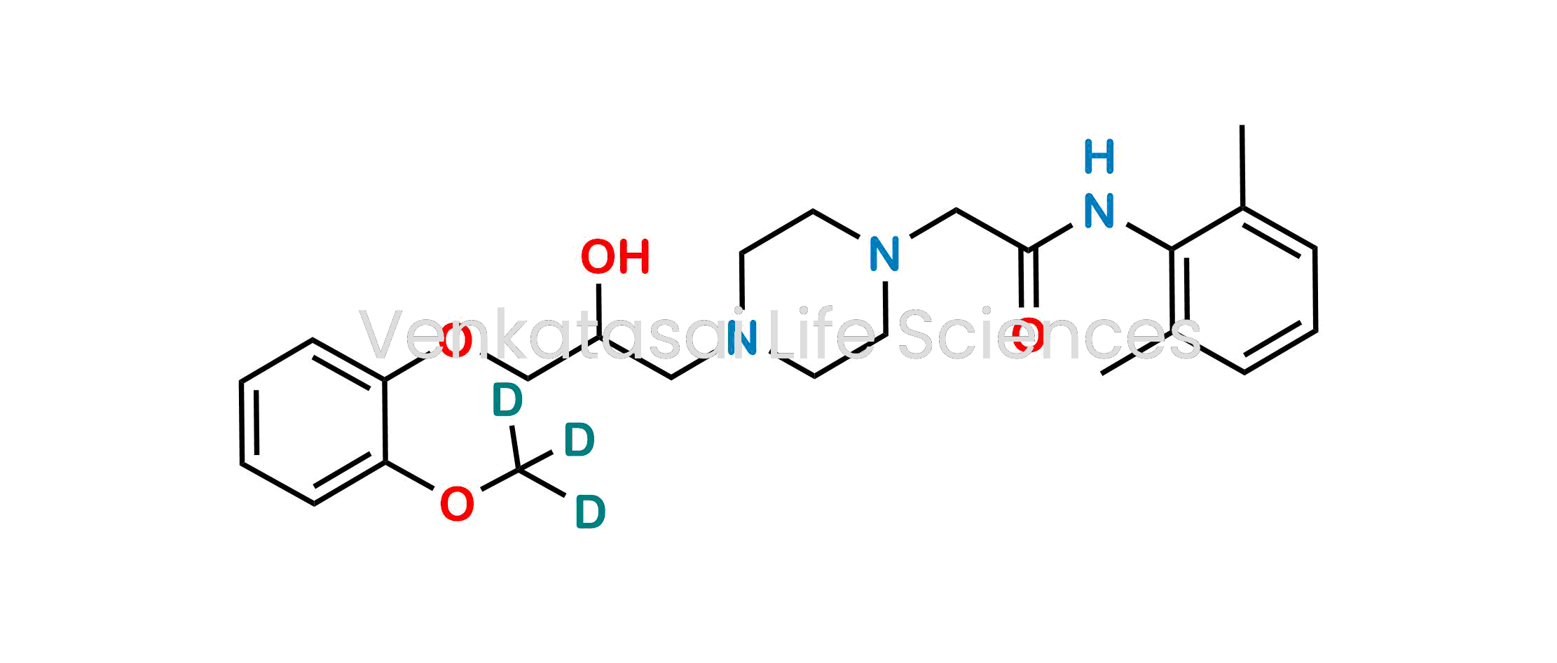 N-(2,6-Dimethylphenyl)-4-[2-hydroxy-3-(2-methoxy-d3-phenoxy)propyl]-1-piperazineacetamide