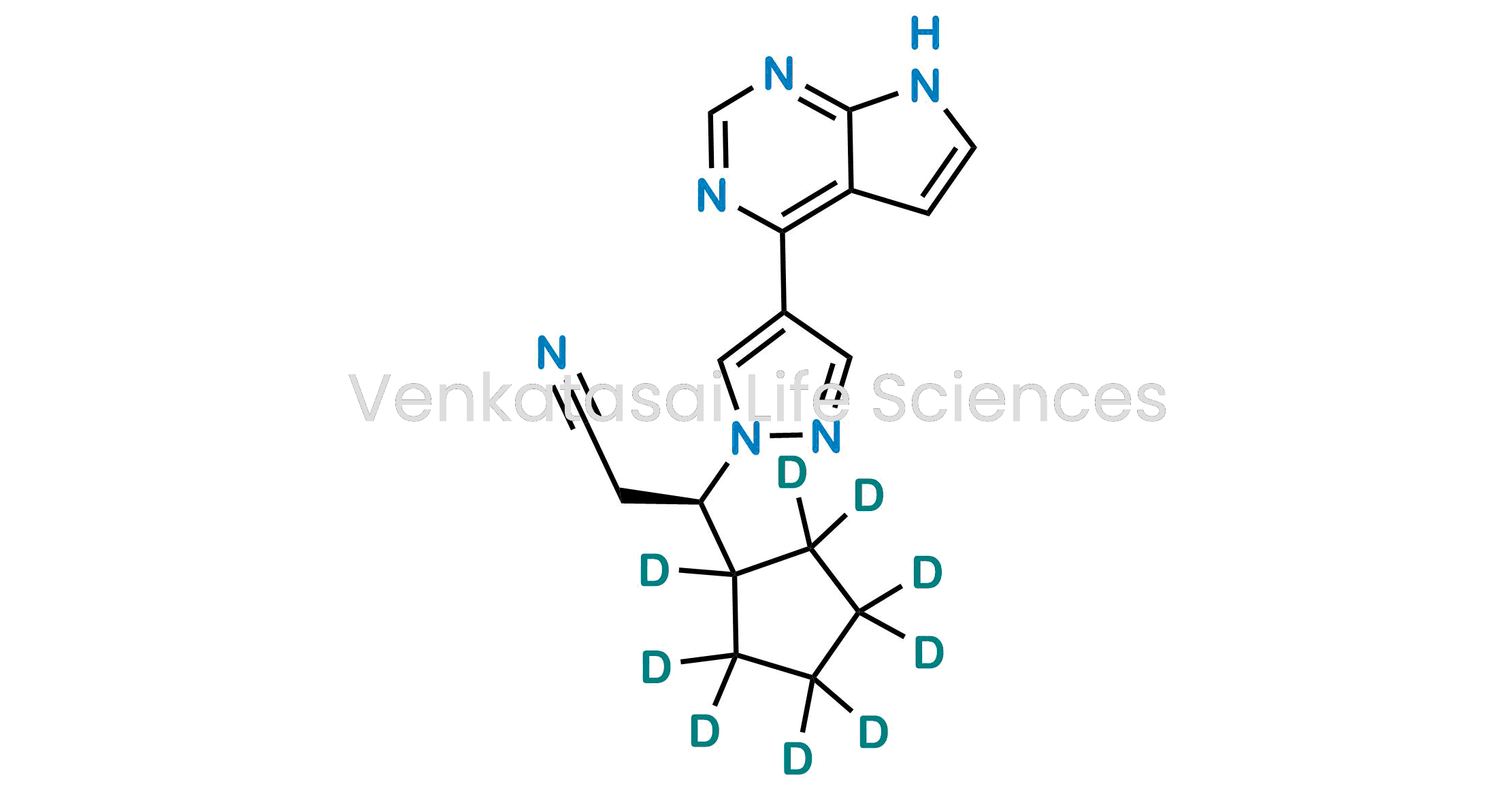 (R)-3-(4-(7H-Pyrrolo[2,3-d]pyrimidin-4-yl)-1H-pyrazol-1-yl)-3-(cyclopentyl-d9)propanenitrile