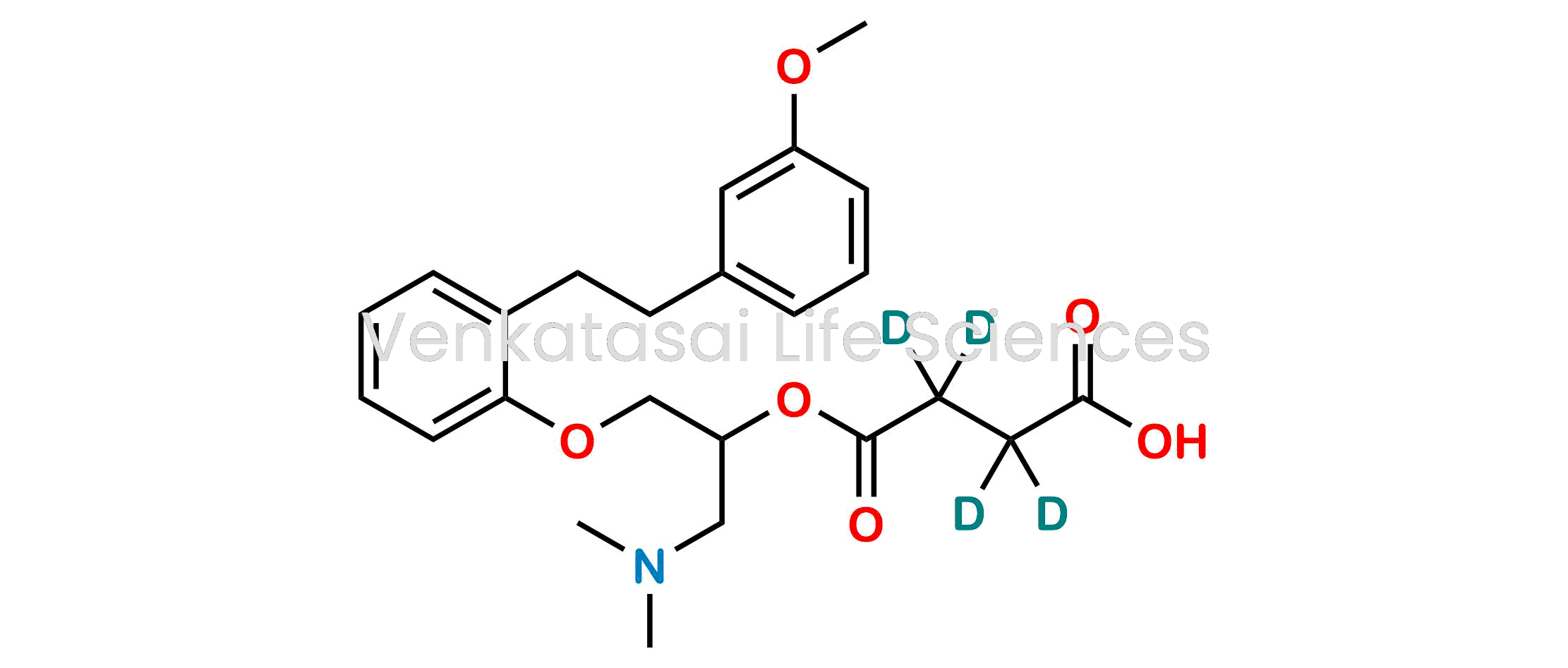 4-((1-(dimethylamino)-3-(2-(3-methoxyphenethyl)phenoxy)propan-2-yl)oxy)-4-oxobutanoic-2 | 2 | 3 | 3-d4 acid