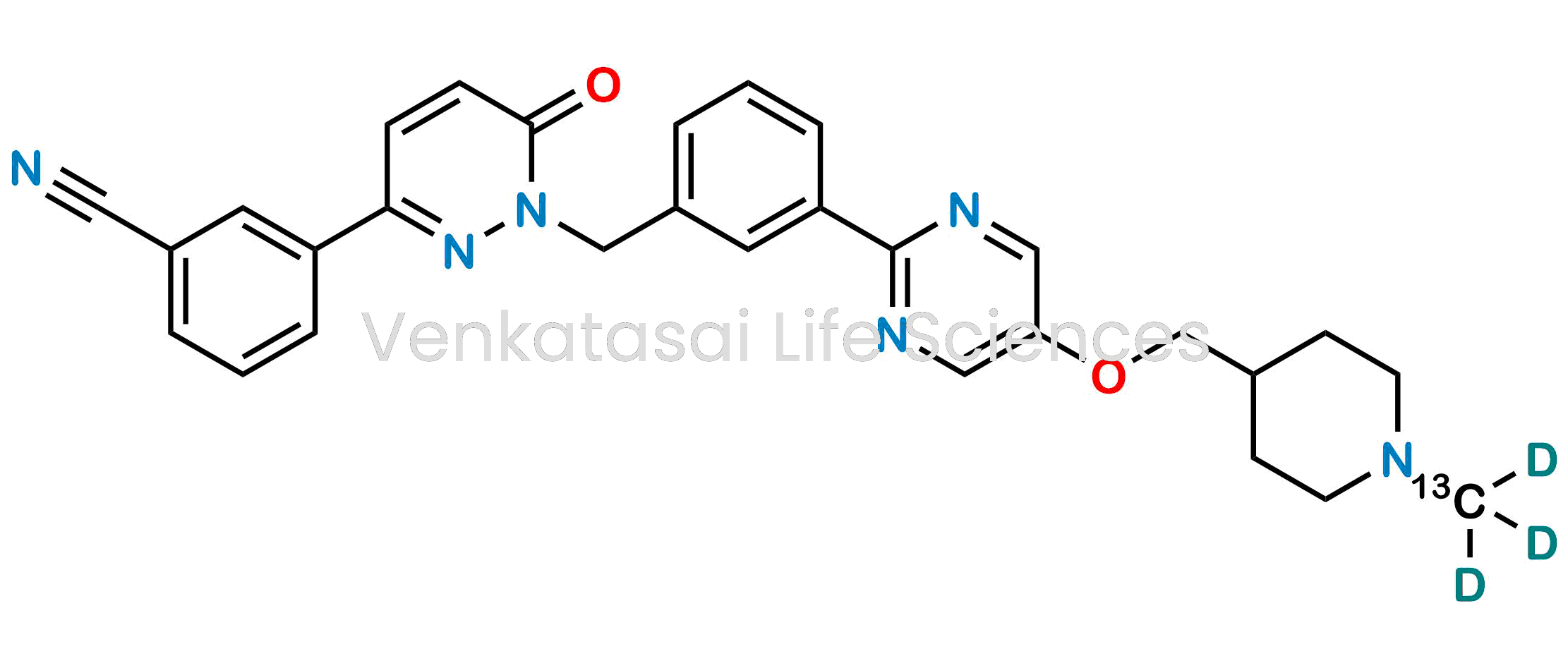 3-(1-(3-(5-((1-(methyl-13C-d3)piperidin-4-yl)methoxy)pyrimidin-2-yl)benzyl)-6-oxo-1,6-dihydropyridazin-3-yl)benzonitrile