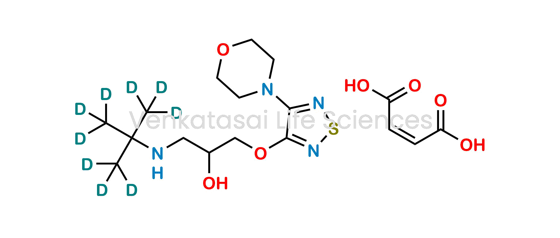 1-((2-(methyl-d3)propan-2-yl-1 | 1 | 1 | 3 | 3 | 3-d6)amino)-3-((4-morpholino-1 | 2 | 5-thiadiazol-3-yl)oxy)propan-2-ol maleate