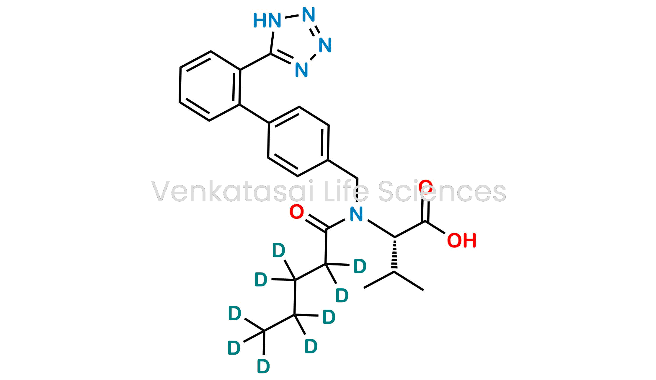 N-((2'-(1H-Tetrazol-5-yl)-[1,1'-biphenyl]-4-yl)methyl)-N-(pentanoyl-d9)-L-valine
