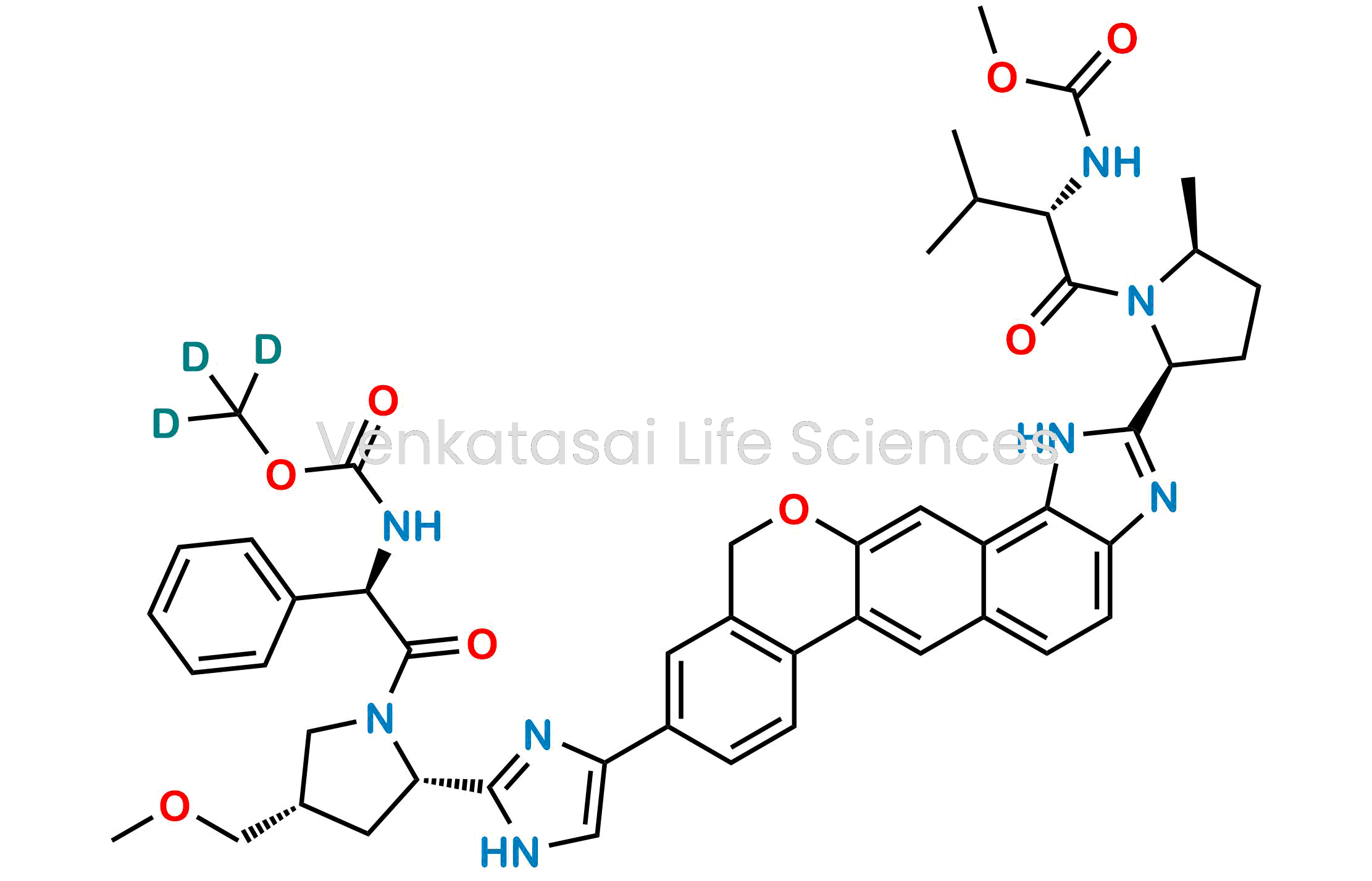 methyl ((S)-1-((2S | 5S)-2-(9-(2-((2S | 4S)-1-((R)-2-(((methoxy-d3)carbonyl)amino)-2-phenylacetyl)-4-(methoxymethyl)pyrrolidin-2-yl)-1H-imidazol-4-yl)-1 | 11-dihydroisochromeno[4' | 3':6 | 7]naphtho[1 | 2-d]imidazol-2-yl)-5-methylpyrrolidin-1-yl)-3-methyl