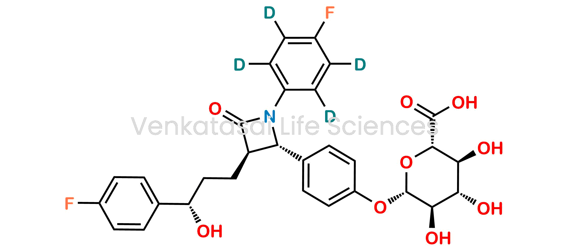 (2S,3S,4S,5R,6S)-6-(4-((2S,3R)-1-(4-Fluorophenyl-2,3,5,6-d4)-3-((S)-3-(4-fluorophenyl)-3-hydroxypropyl)-4-oxoazetidin-2-yl)phenoxy)-3,4,5-trihydroxytetrahydro-2H-pyran-2-carboxylic acid