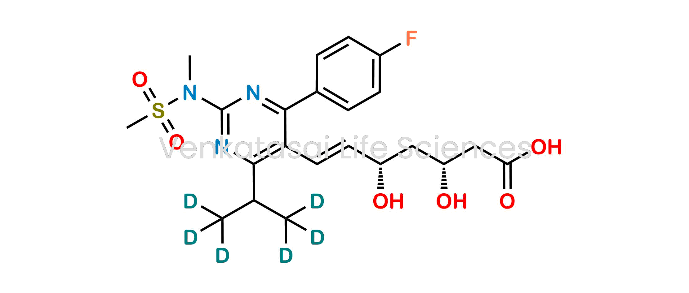 (3R,5S,E)-7-(4-(4-fluorophenyl)-2-(N-methylmethylsulfonamido)-6-(propan-2-yl-1,1,1,3,3,3-d6)pyrimidin-5-yl)-3,5-dihydroxyhept-6-enoic acid