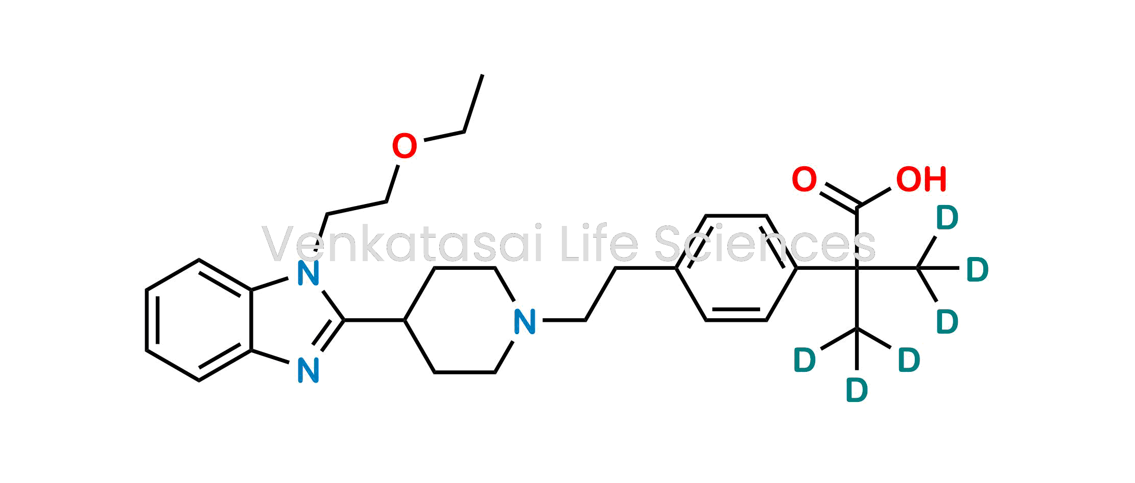 4-[2-[4-[1-(2-Ethoxyethyl)-1H-benzimidazol-2-yl]-1-piperidinyl]ethyl]-?,?-(dimethyl-d6)benzeneacetic Acid
