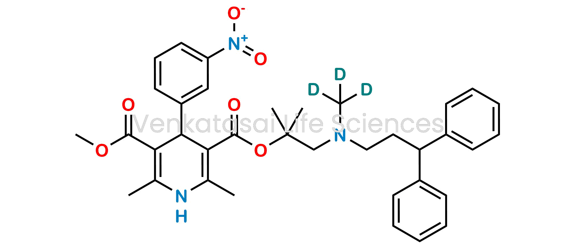 ?3-(1-((3,3-Diphenylpropyl)(methyl-d3)amino)-2-methylpropan-2-yl) 5-methyl 2,6-dimethyl-4-(3-nitrophenyl)-1,4-dihydropyridine-3,5-dicarboxylate?