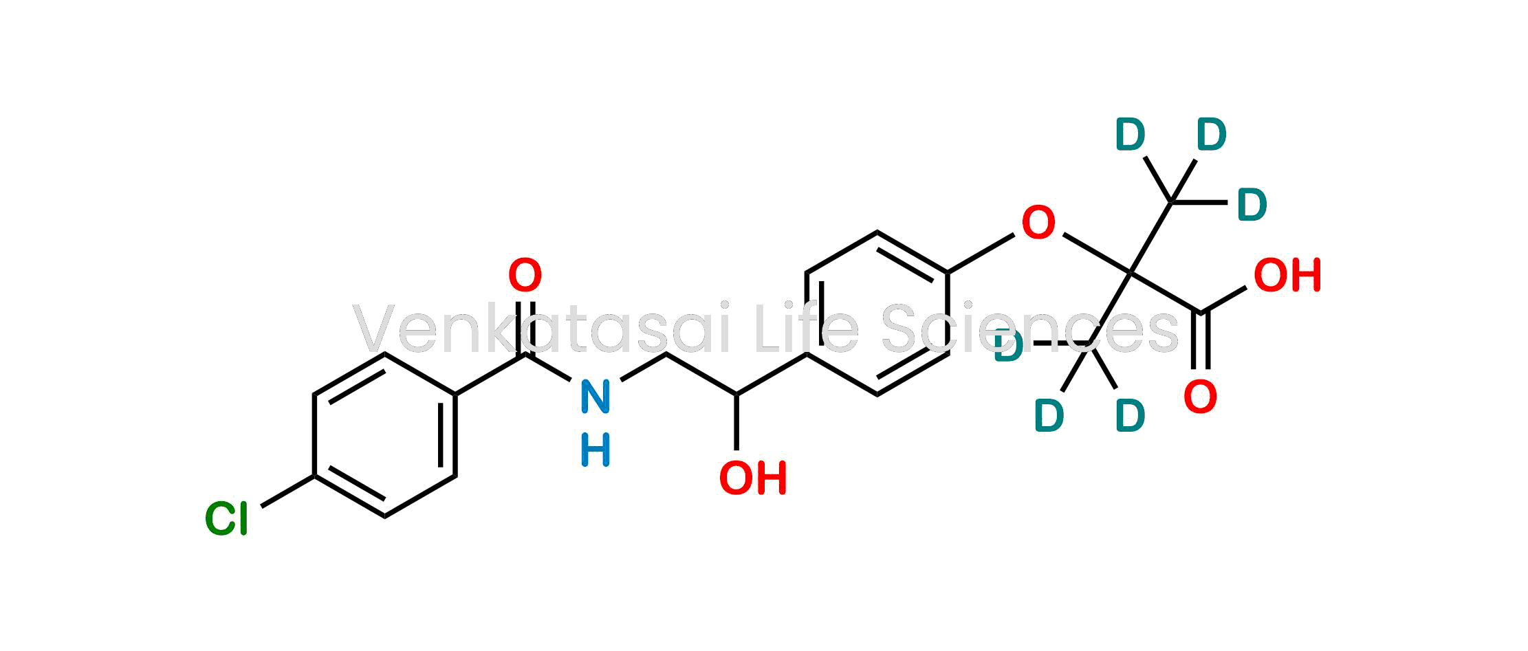 2-(4-(2-(4-chlorobenzamido)-1-hydroxyethyl)phenoxy)-2-(methyl-d3)propanoic-3,3,3-d3 acid