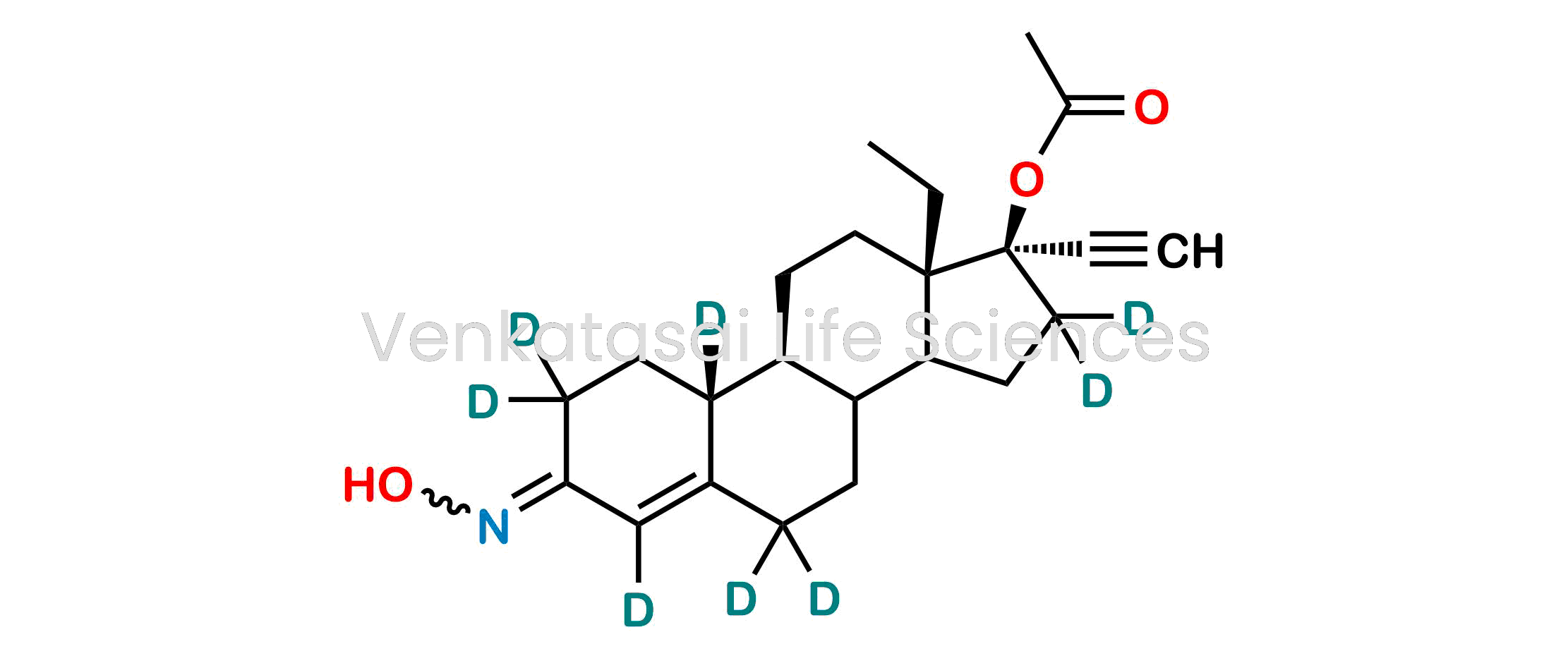 (17?)-17-(Acetyloxy)-13-ethyl-18,19-dinorpregn-4-en-20-yn-3-one-D8 3-Oxime