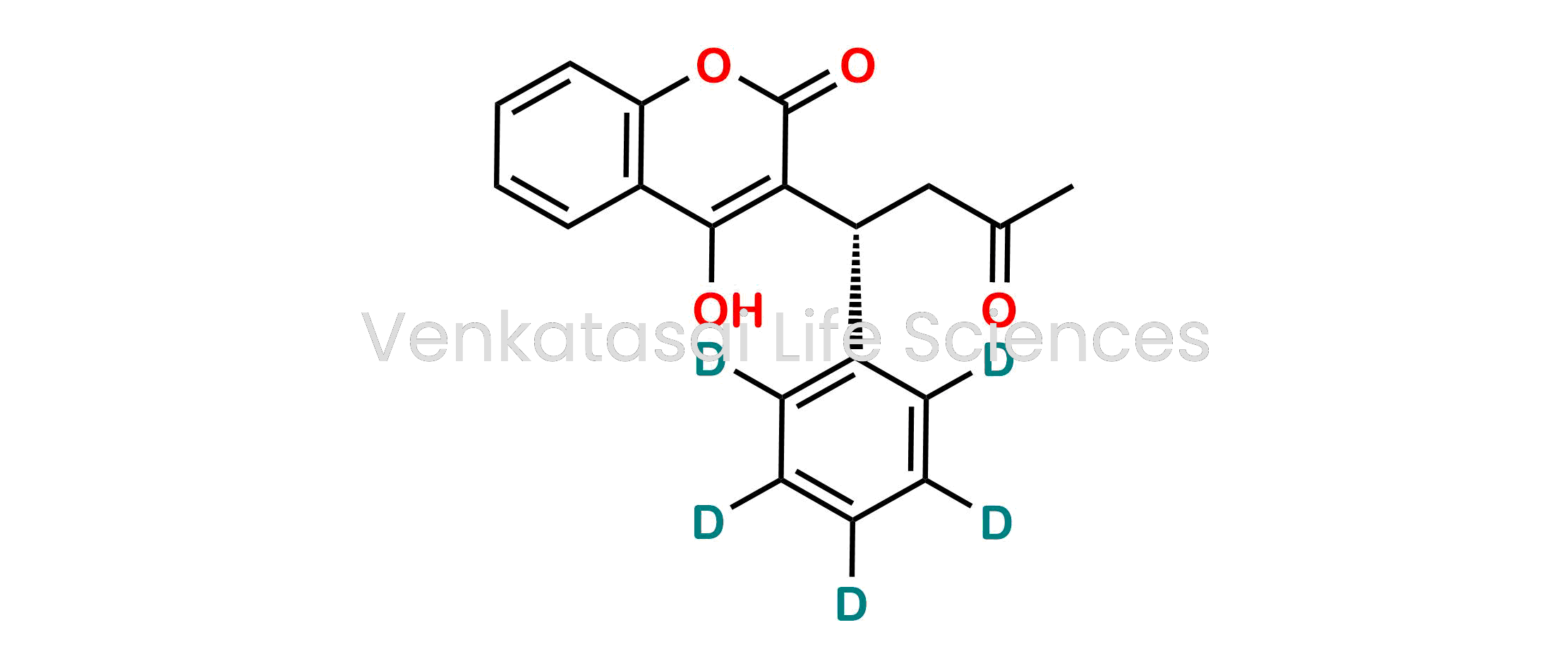 4-Hydroxy-3-[(1R)-3-oxo-1-phenylbutyl]-2H-1-benzopyran-2-one-d5; R-(+)- 3-(?-Acetonylbenzyl)-4-hydroxycoumarin-d5 ; (R)-4-hydroxy-3-(3-oxo-1-(phenyl-d5)butyl)-2H-chromen-2-one