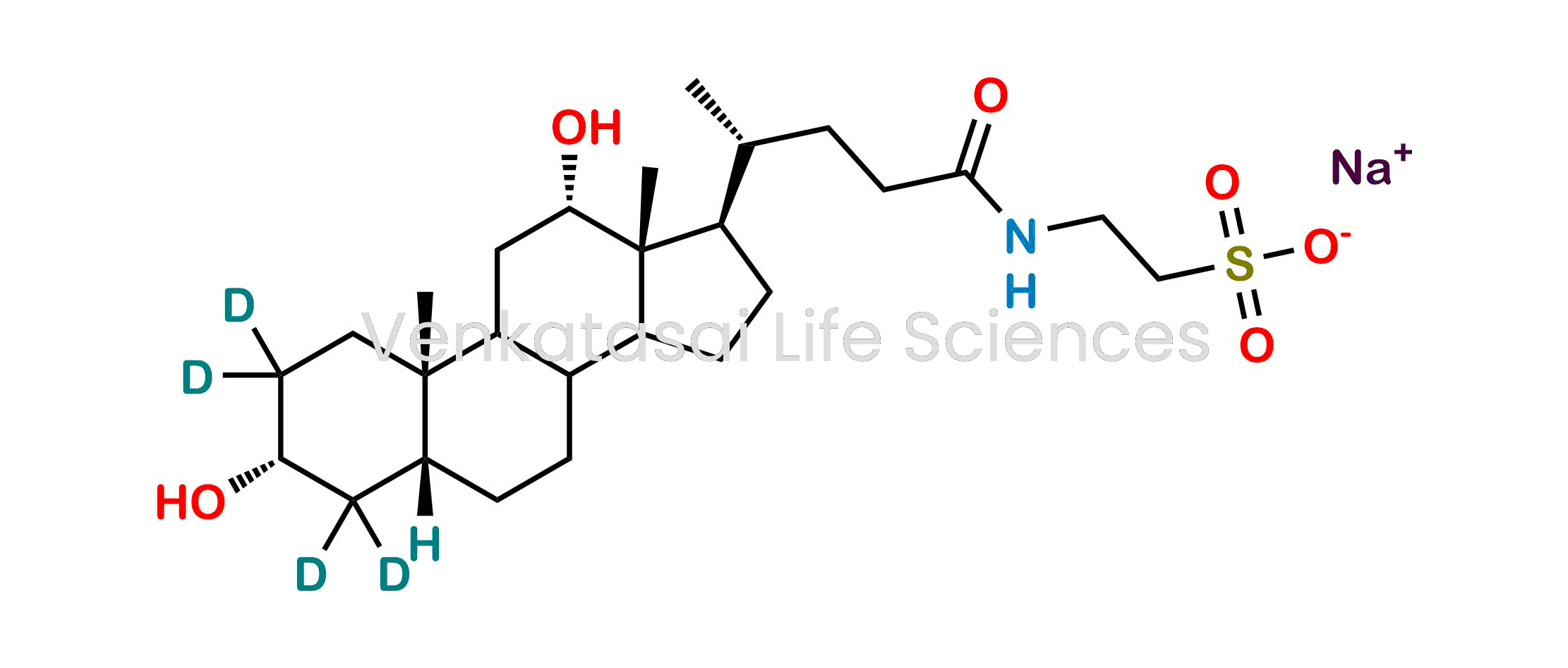 sodium 2-((4R)-4-((3R,5R,10S,12S,13R,17R)-3,12-dihydroxy-10,13-dimethylhexadecahydro-1H-cyclopenta[a]phenanthren-17-yl-2,2,4,4-d4)pentanamido)ethane-1-sulfonate